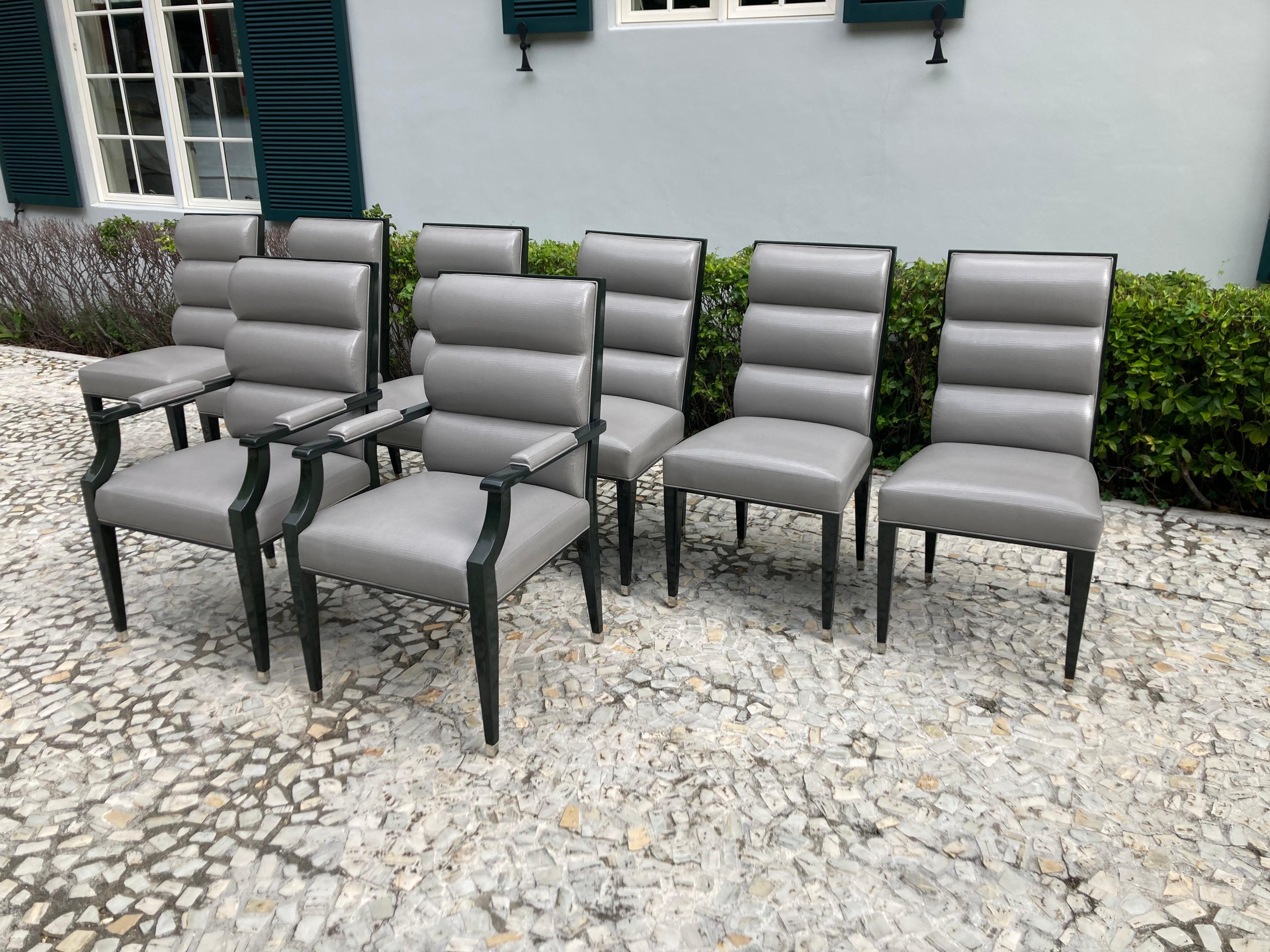 Set of Eight Vallois Dining Chairs by Artistic Frame 2