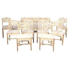Set of Eight Venetian Dining Chairs and Bench