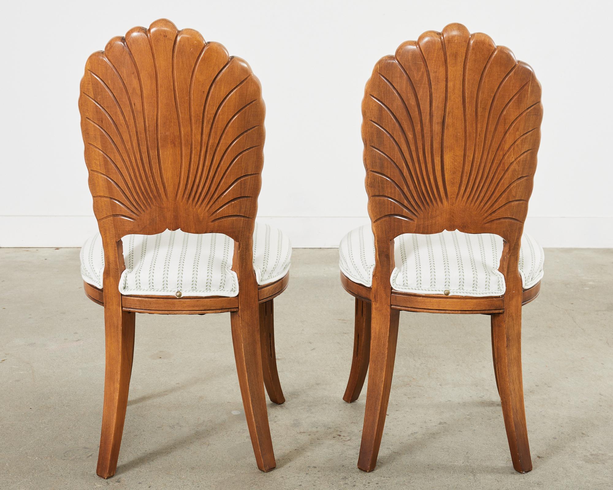 Set of Eight Venetian Grotto Style Shell Back Dining Chairs 11