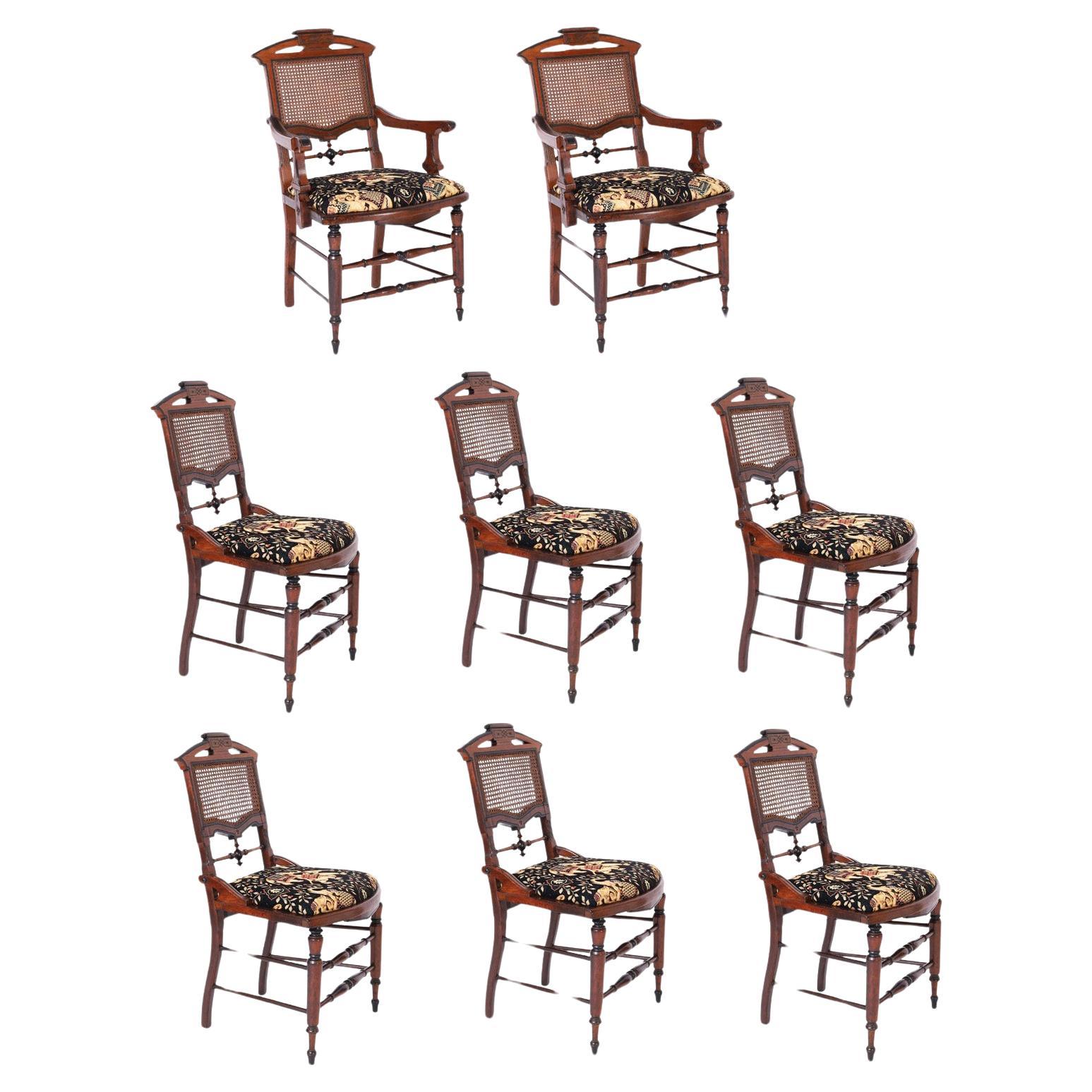 Satz von acht viktorianischen Esszimmerstühlen