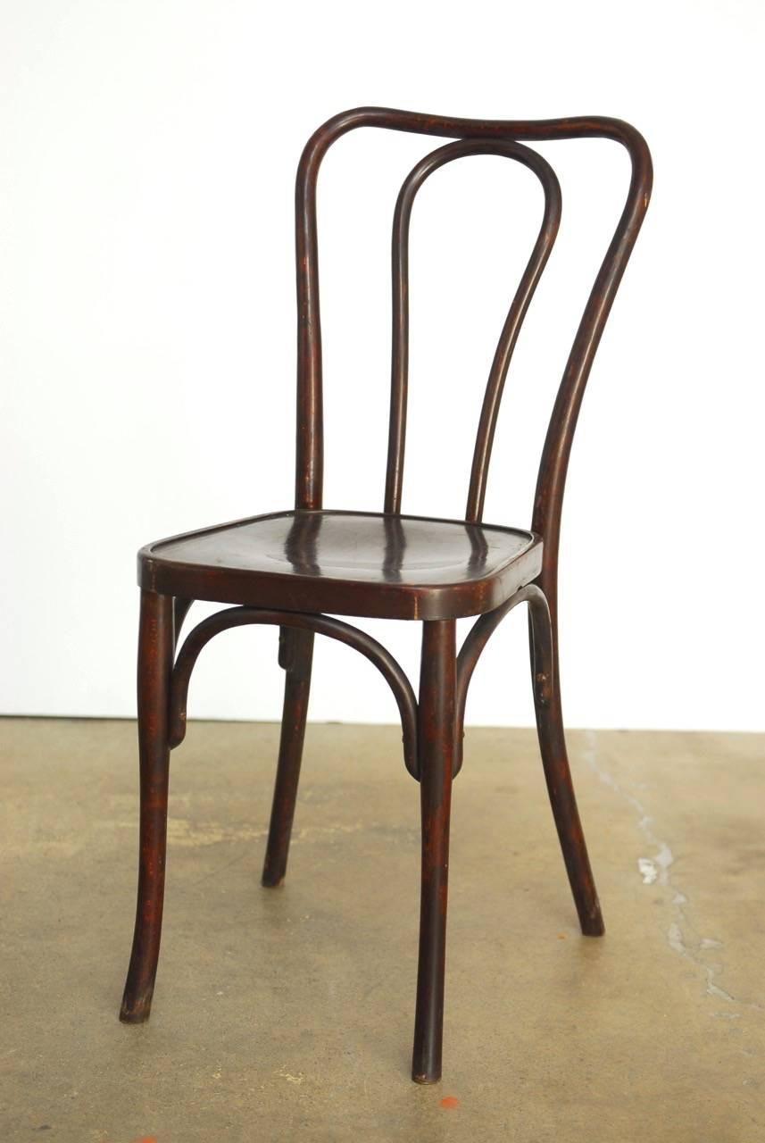 Vienna Secession Set of Eight Viennese Bentwood Chairs by J.J. Kohn