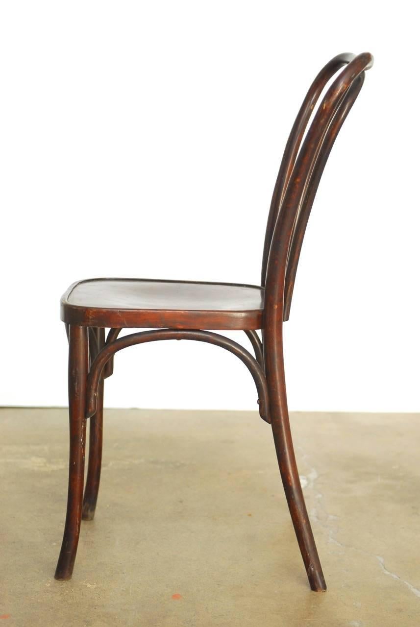 Hand-Crafted Set of Eight Viennese Bentwood Chairs by J.J. Kohn