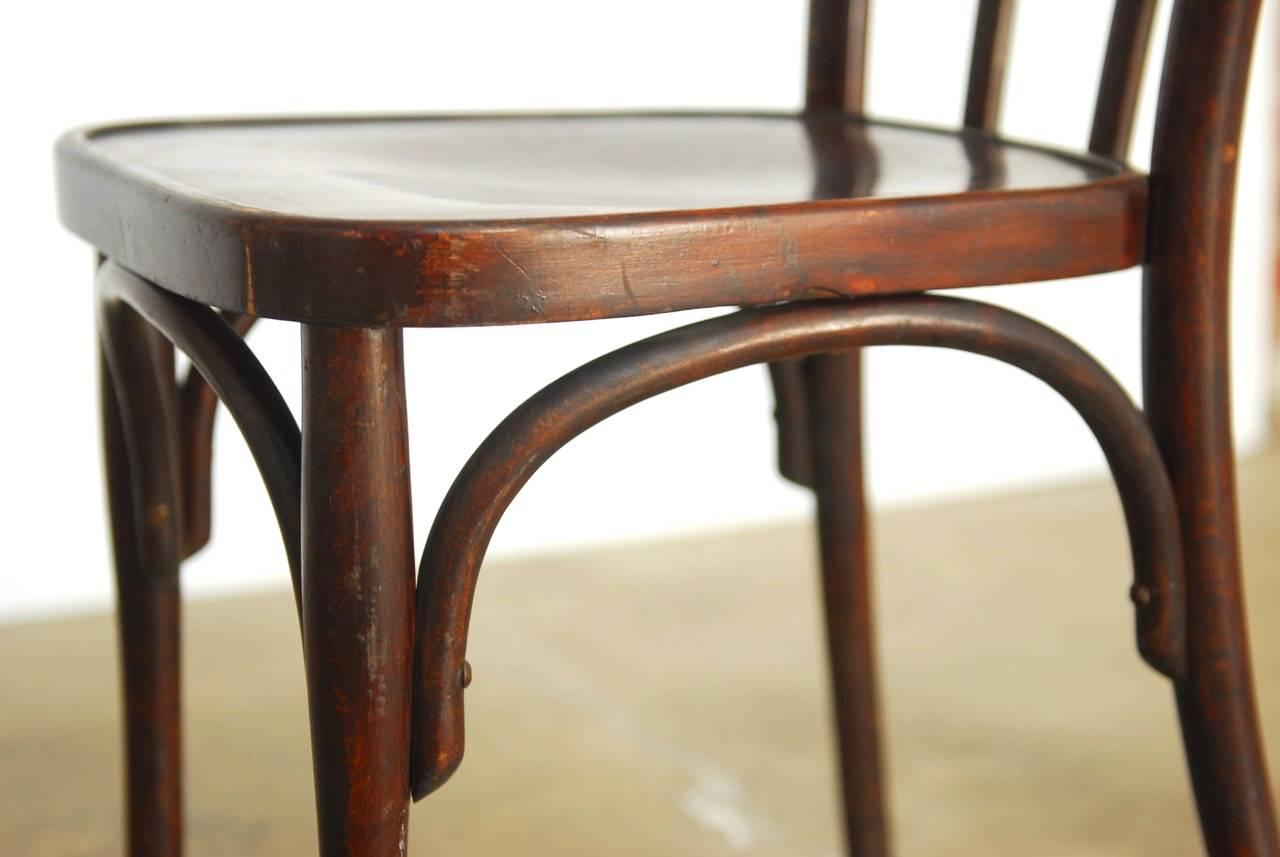 19th Century Set of Eight Viennese Bentwood Chairs by J.J. Kohn