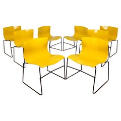 Set of Eight Vignelli for Knoll Stacking "Handkerchief" Chairs, Circa 1980s