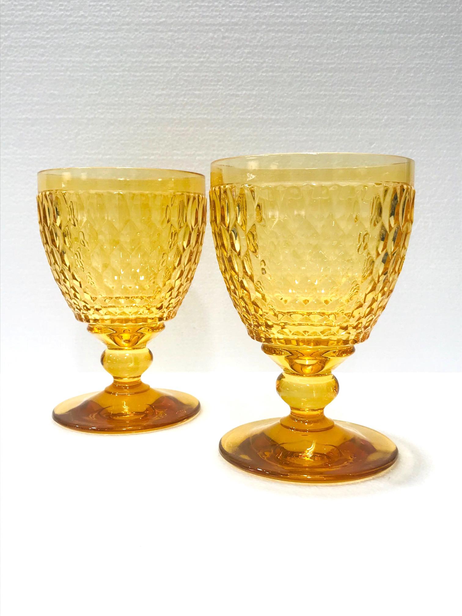 amber water goblets