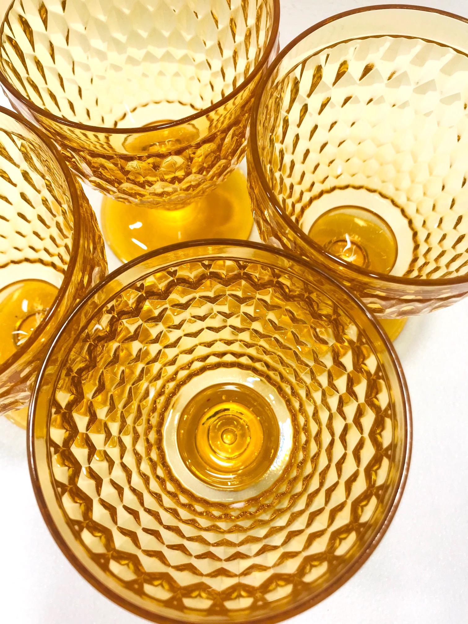 yellow glass goblets