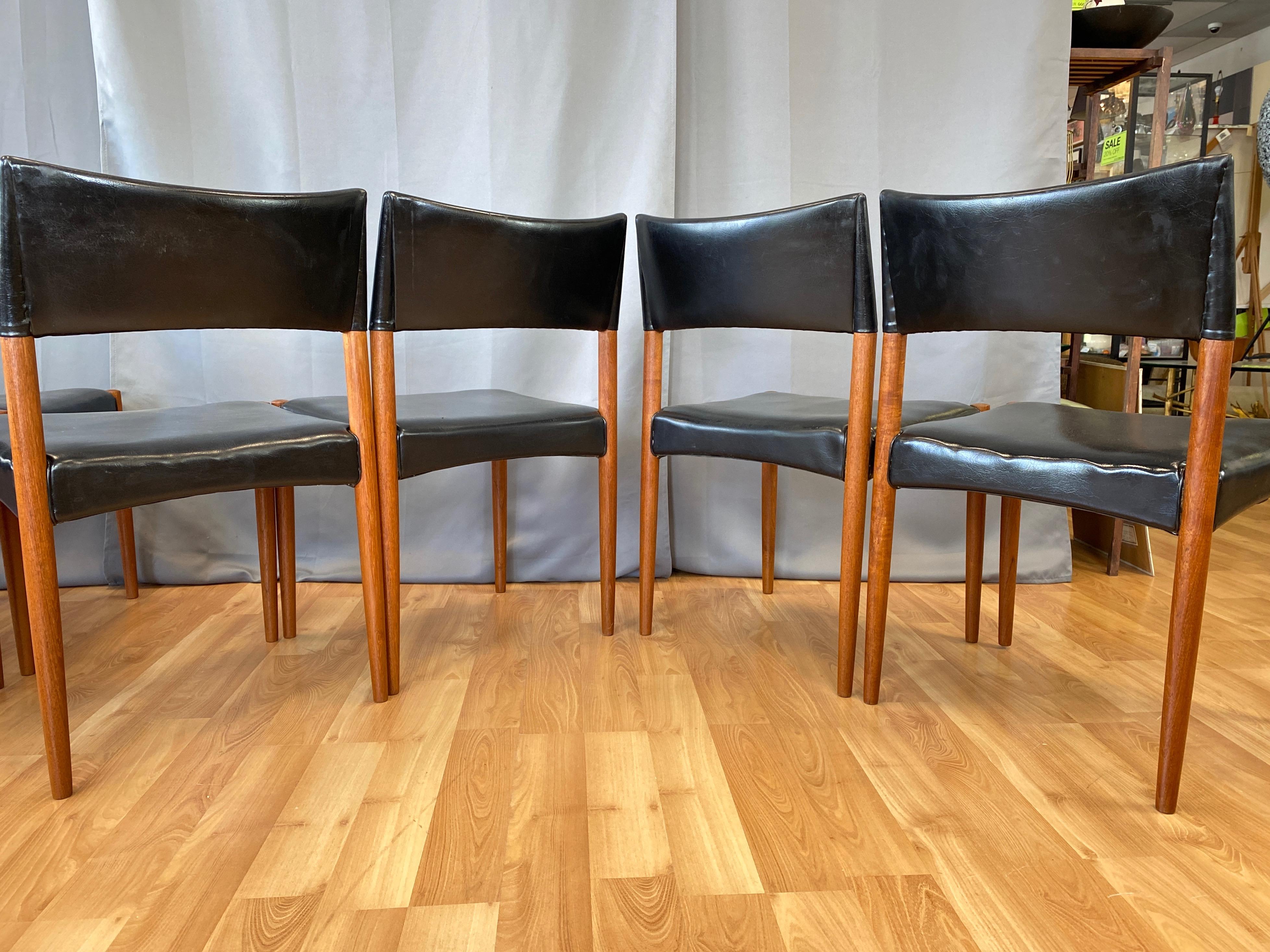 Set of Eight Villy Schou Andersen Model 60 Teak Dining Chairs, 1960s 5