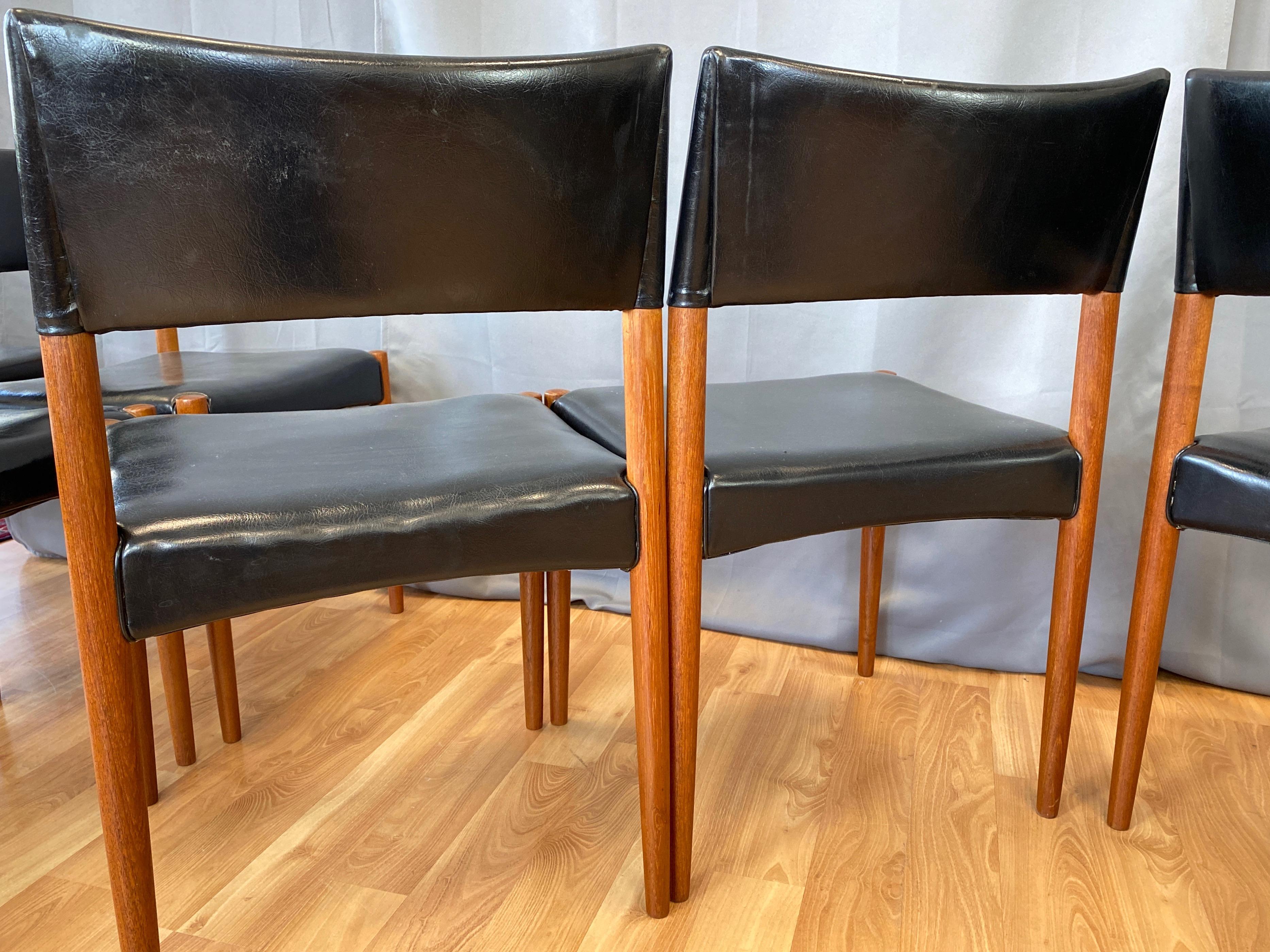 Set of Eight Villy Schou Andersen Model 60 Teak Dining Chairs, 1960s 6