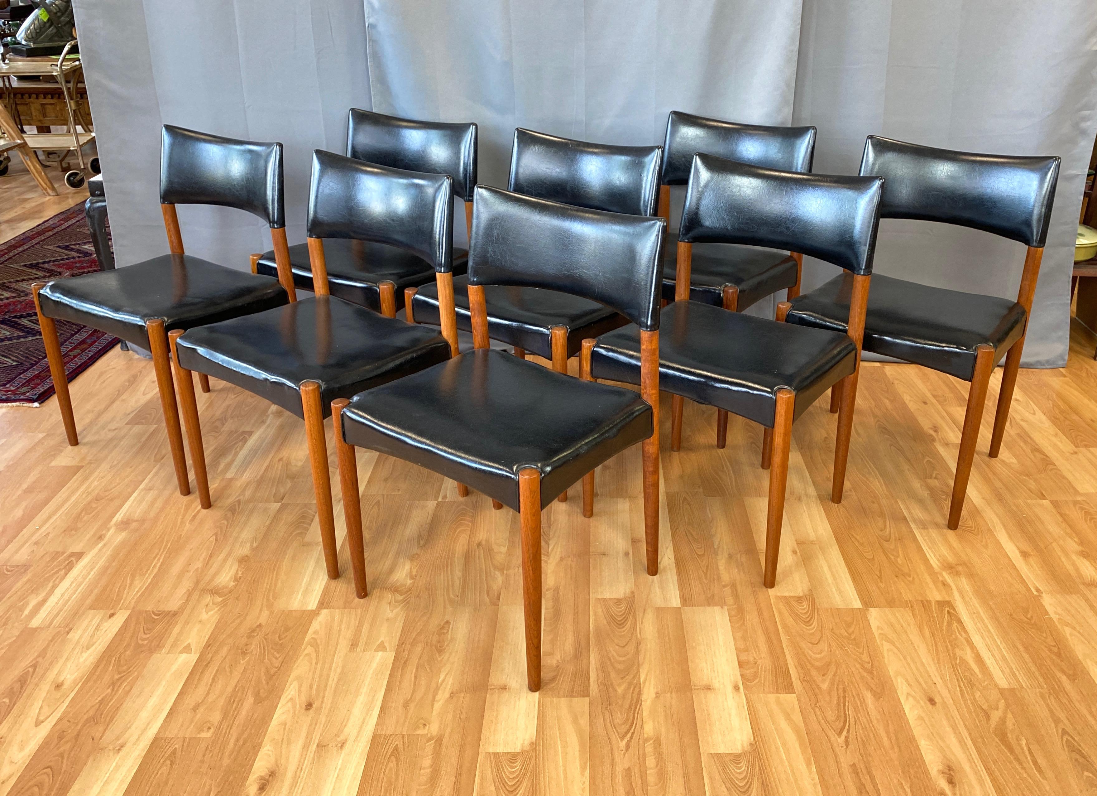 Danish Set of Eight Villy Schou Andersen Model 60 Teak Dining Chairs, 1960s