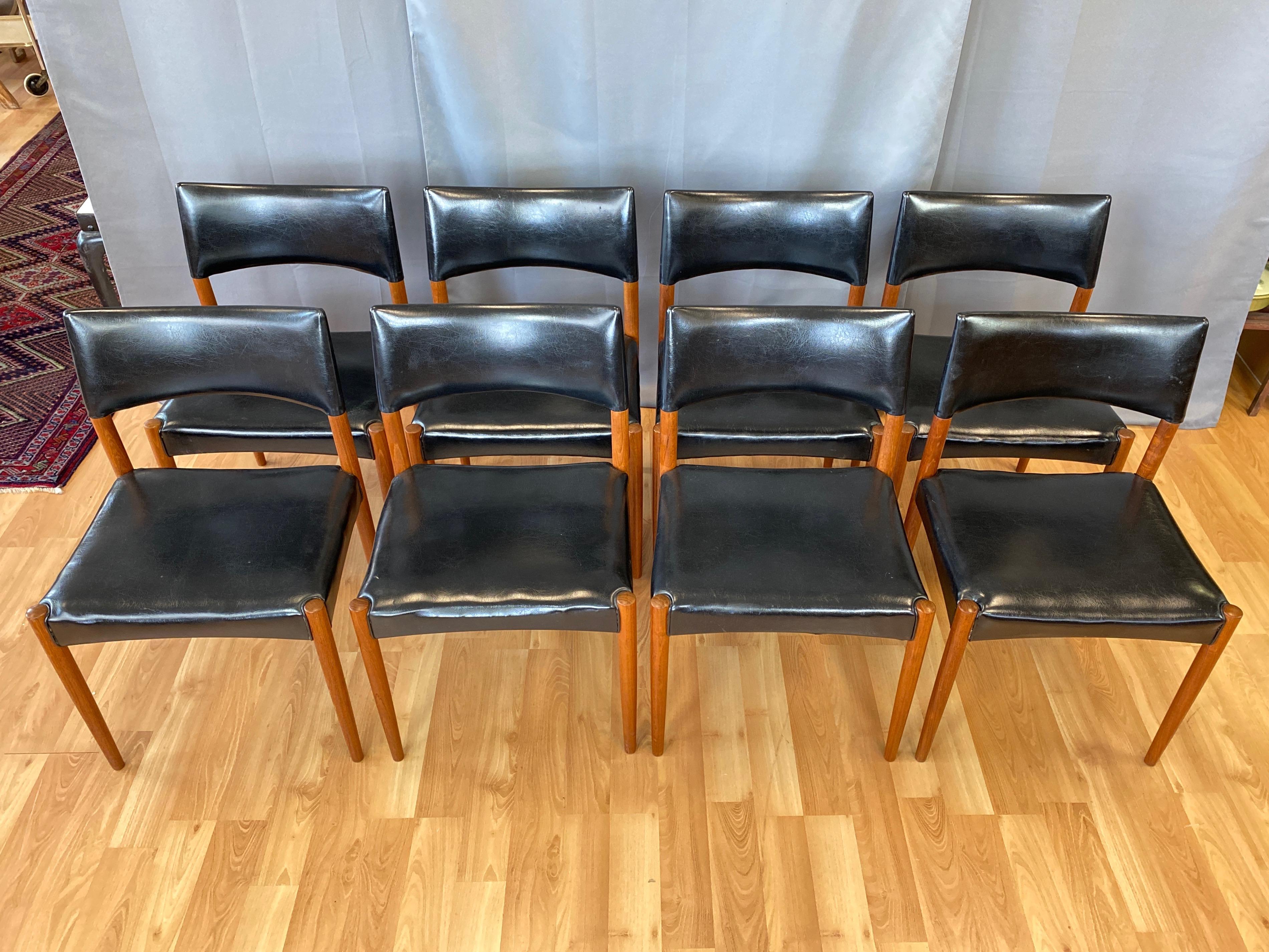 Mid-20th Century Set of Eight Villy Schou Andersen Model 60 Teak Dining Chairs, 1960s