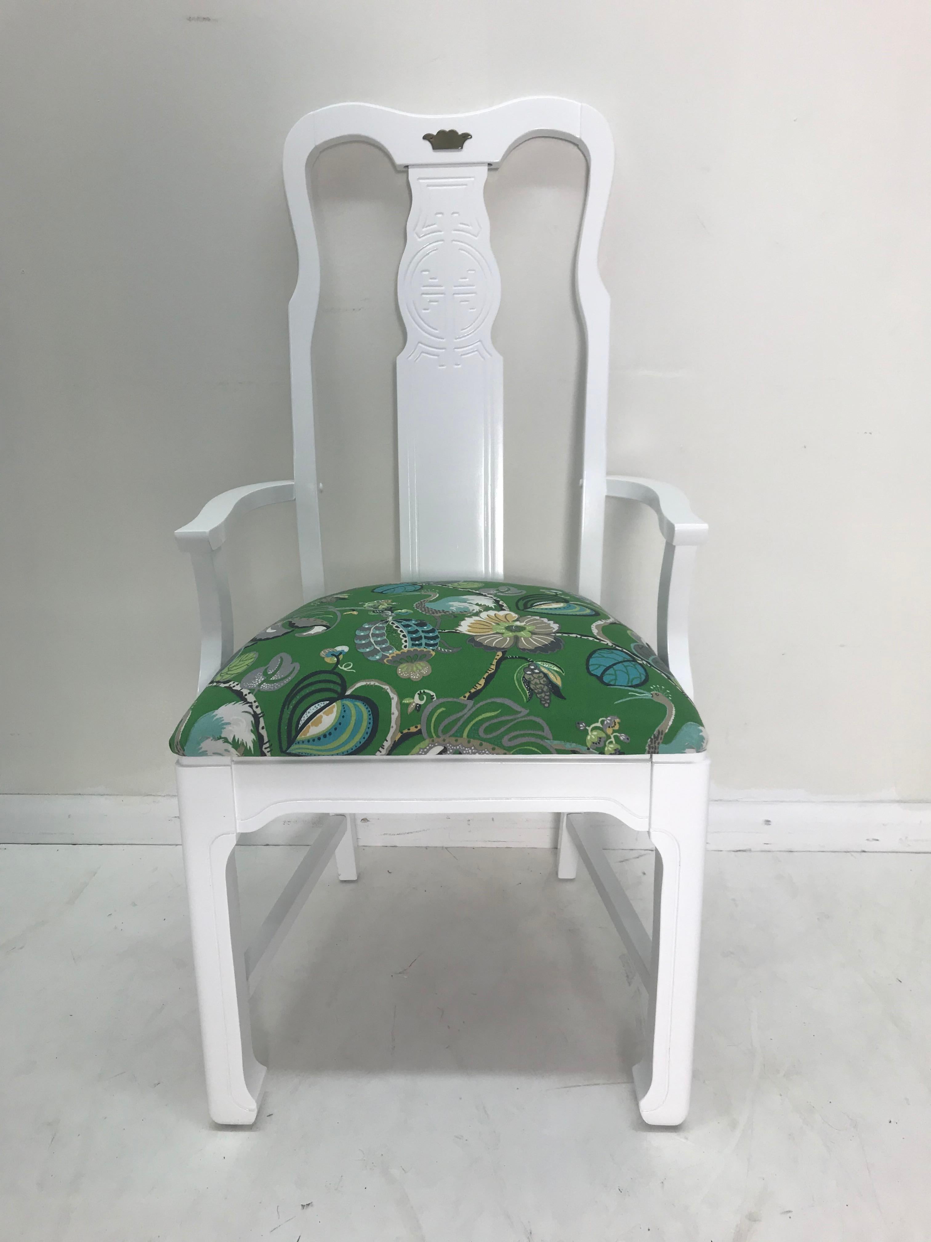 20th Century Set of Eight Vintage Asian Style Dinning Chairs For Sale