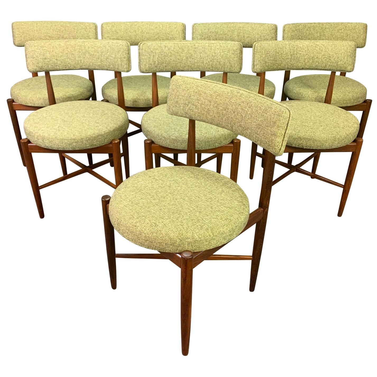 Set of Eight Vintage British Mid-Century Modern Teak Dining Chairs by G Plan