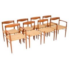 Set of Eight Vintage Danish Teak Dining Chairs by H.W Klein for Bramin