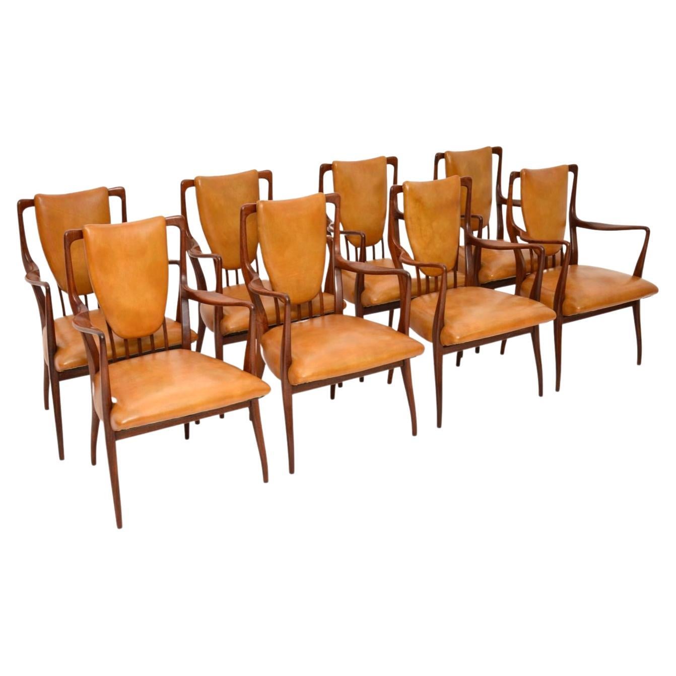 Set of Eight Vintage Dining Chairs by A.J Milne