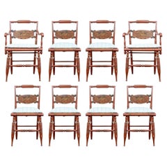 Set Of Eight Vintage Dining Chairs By Hitchcock of Hitchcockville Conn.