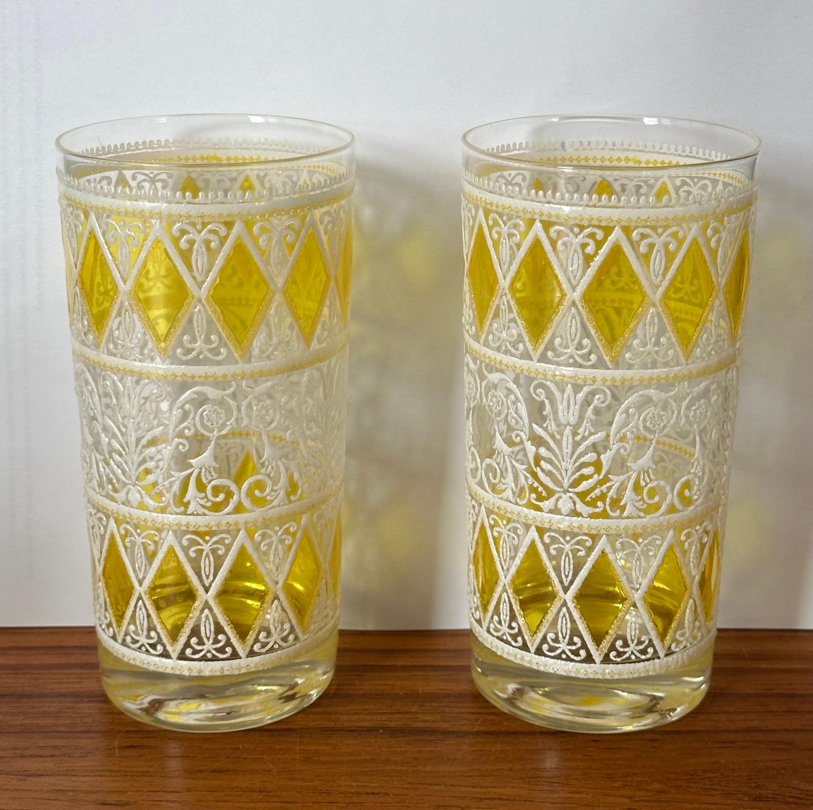 Set of Eight Vintage Enamelware High Ball Glasses  For Sale 2