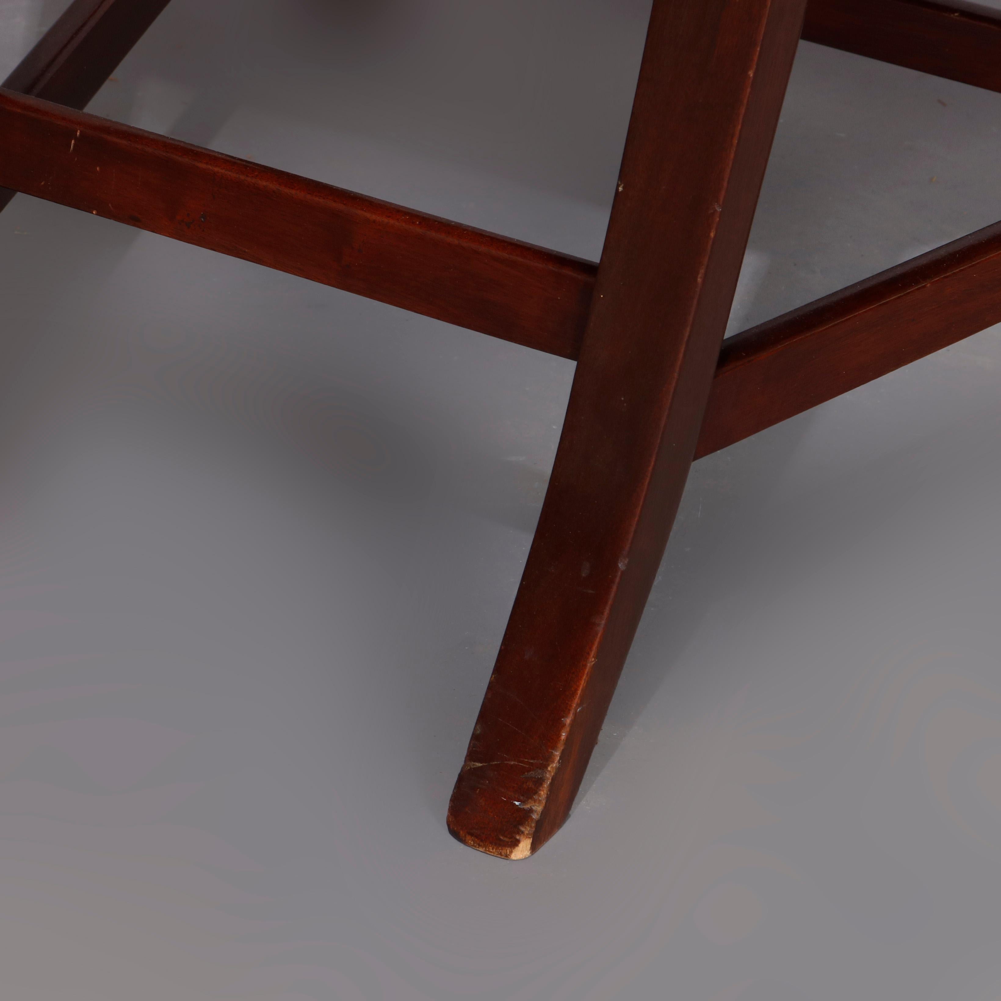 Set of Eight Vintage English Mahogany Shield Back Dining Chairs, circa 1930 1