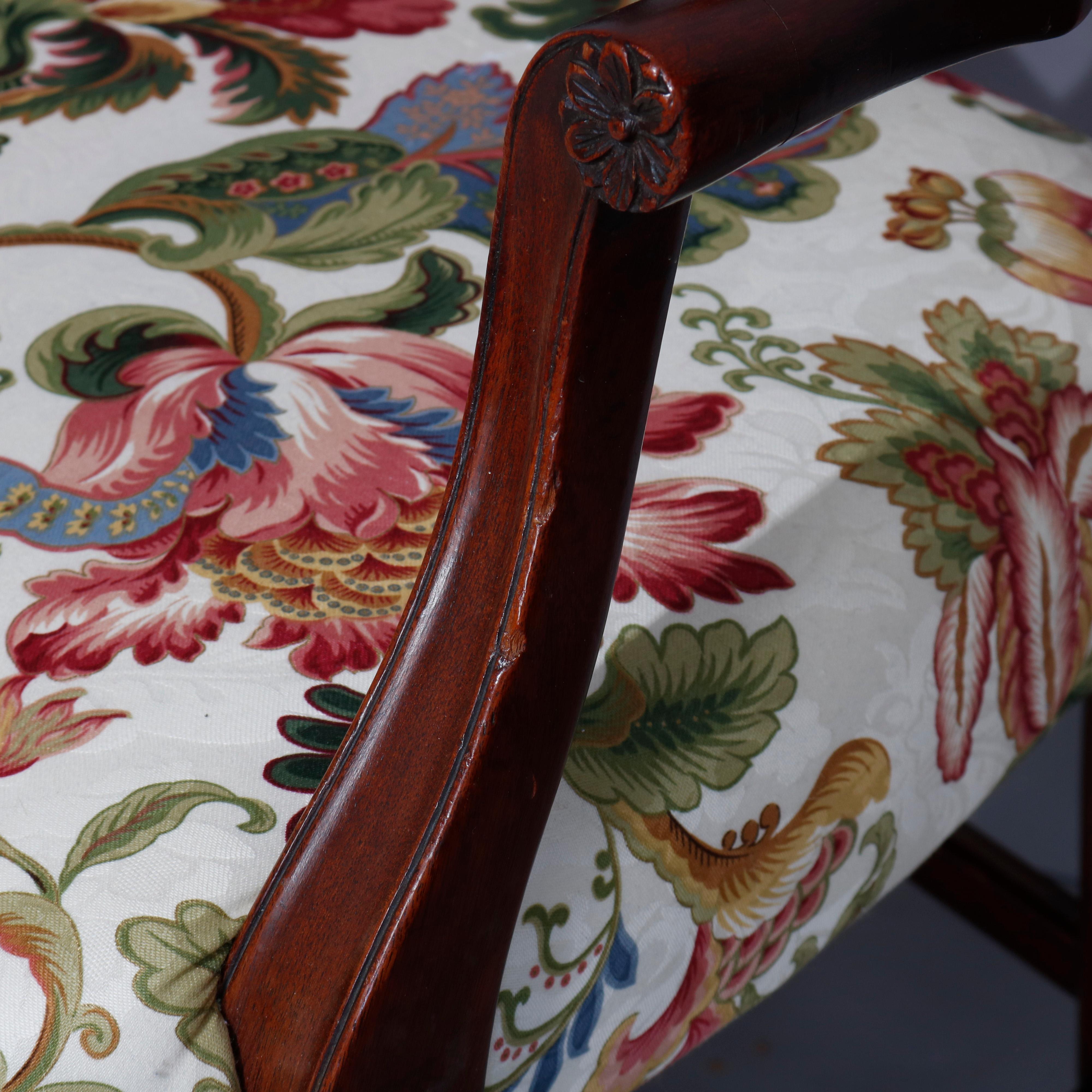 Set of Eight Vintage English Mahogany Shield Back Dining Chairs, circa 1930 2