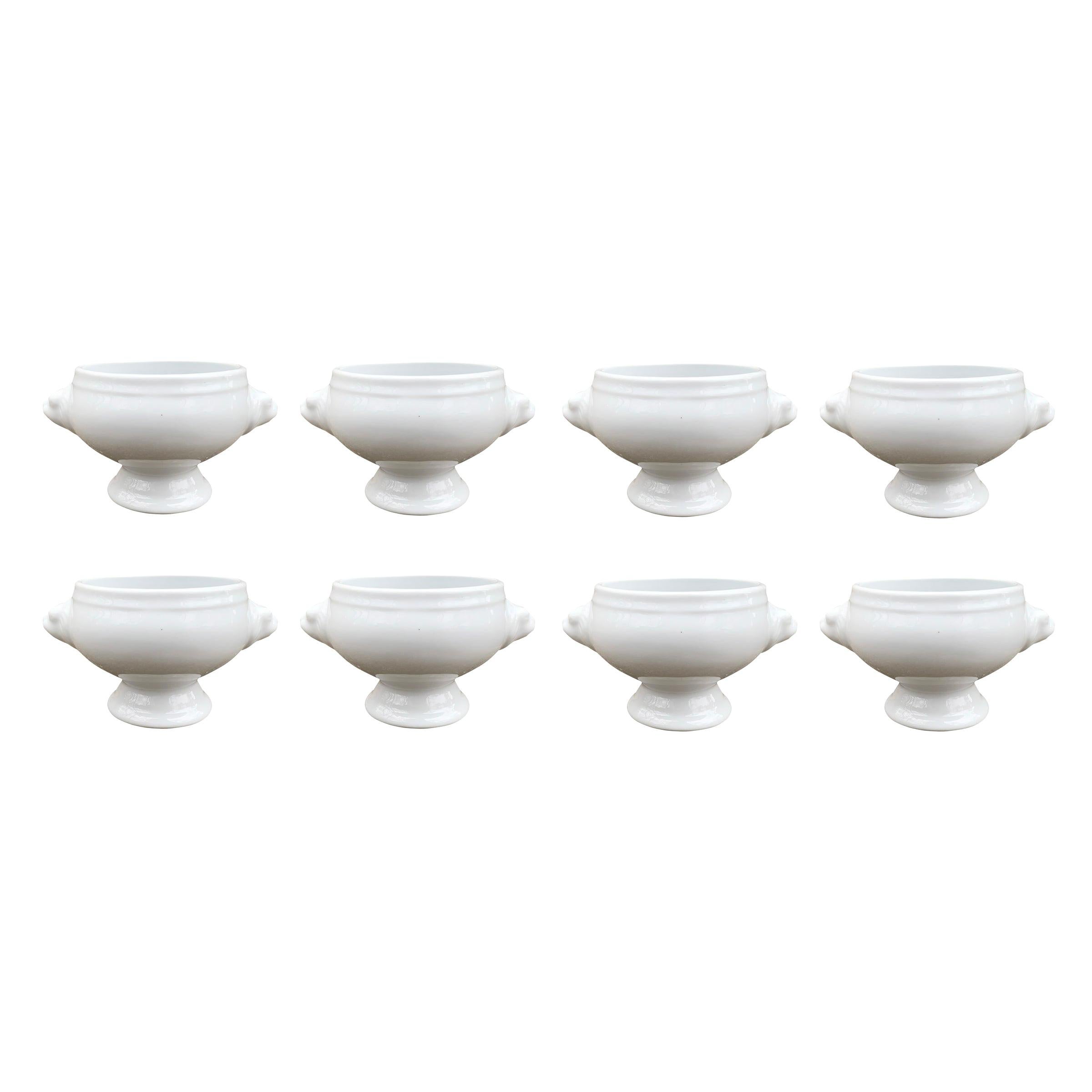Set of Eight Vintage French Porcelain Lion Soup Bowls at 1stDibs