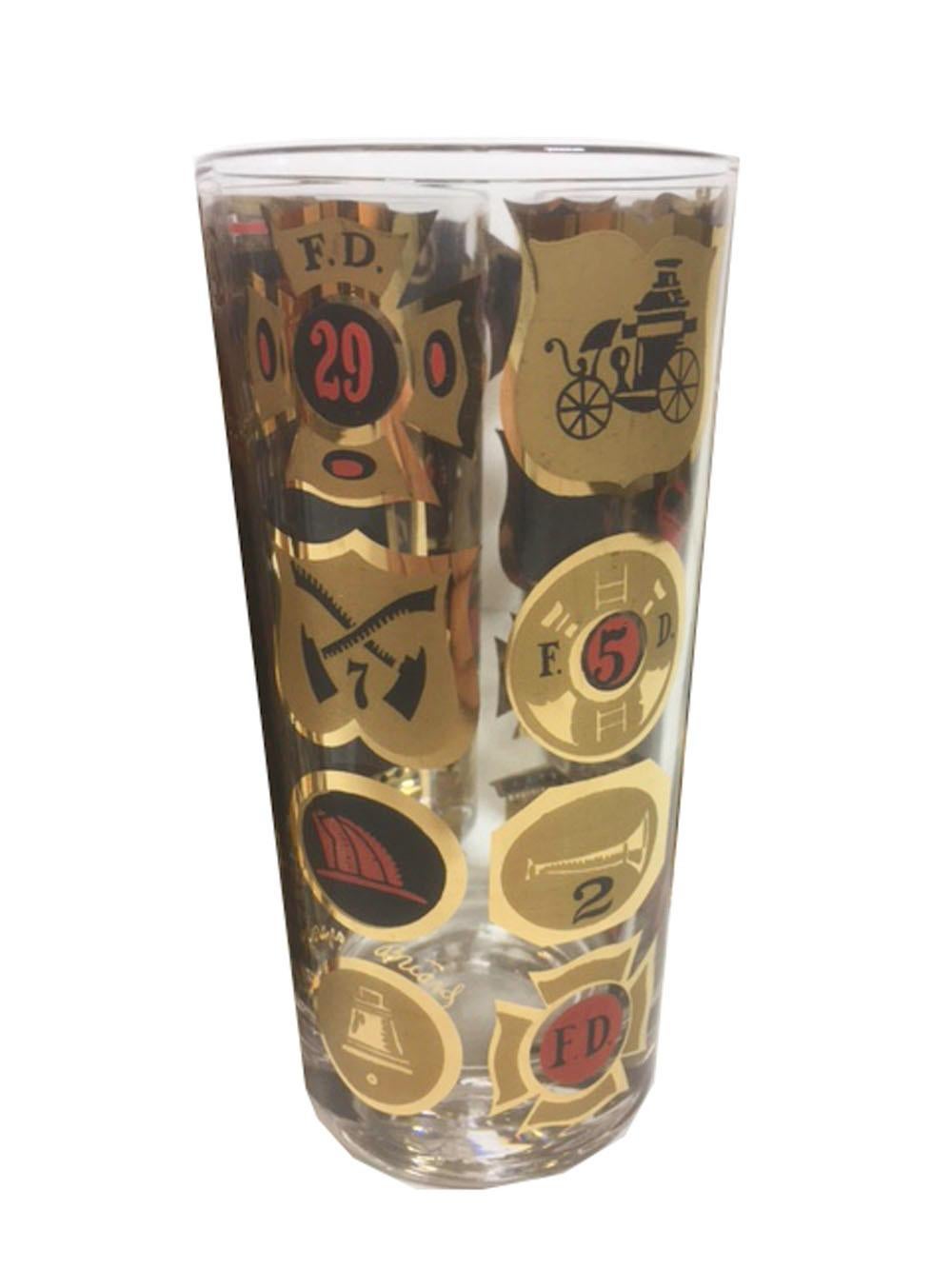American Set of Eight Vintage Georges Briard Thirst Extinguisher Highball Glasses For Sale