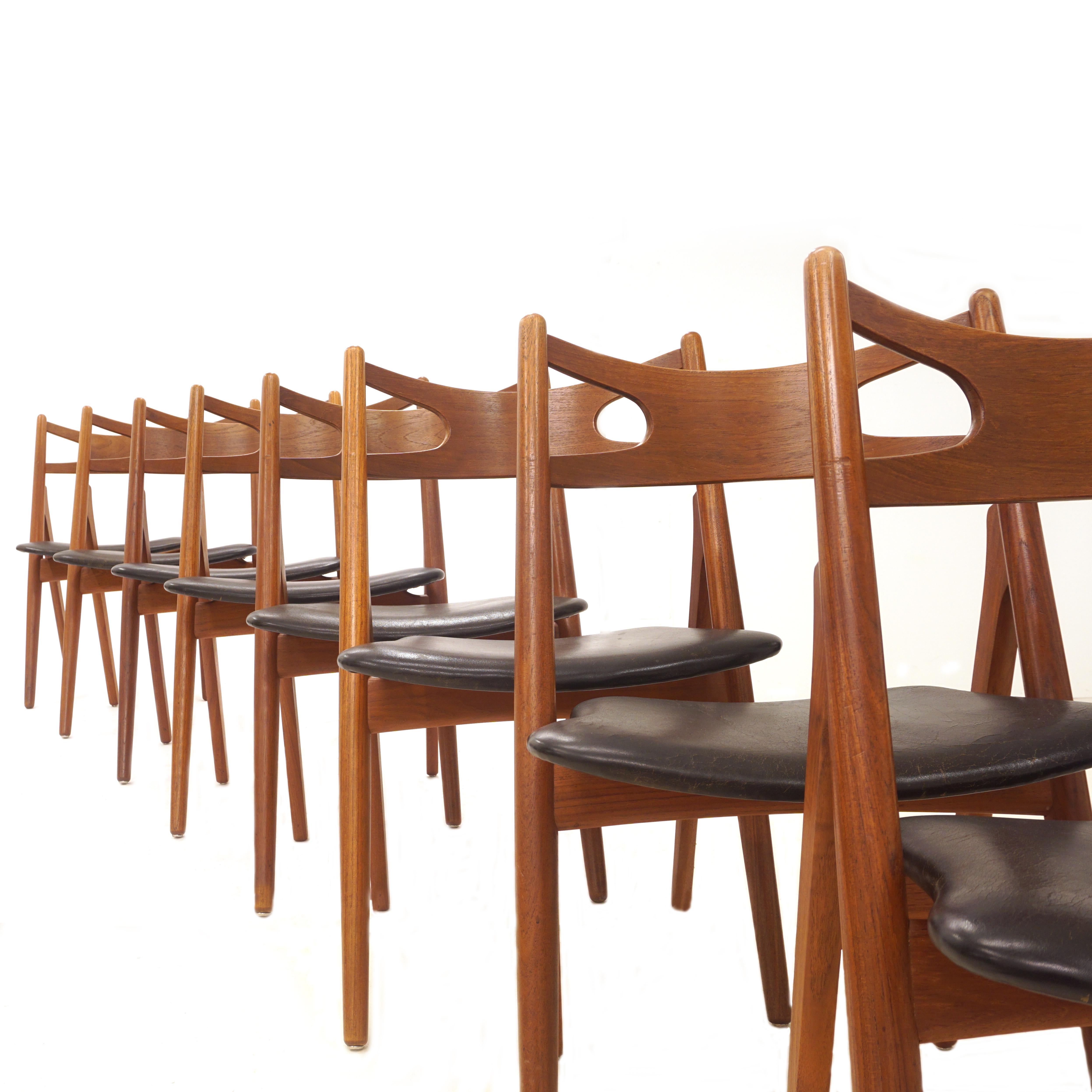Rare set of eight chairs in an original condition.
