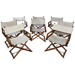 Ensemble de huit vieilles chaises de directeur McGuire Campaign