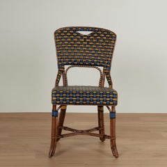 Set of Eight Vintage Rattan French Bistro Chairs