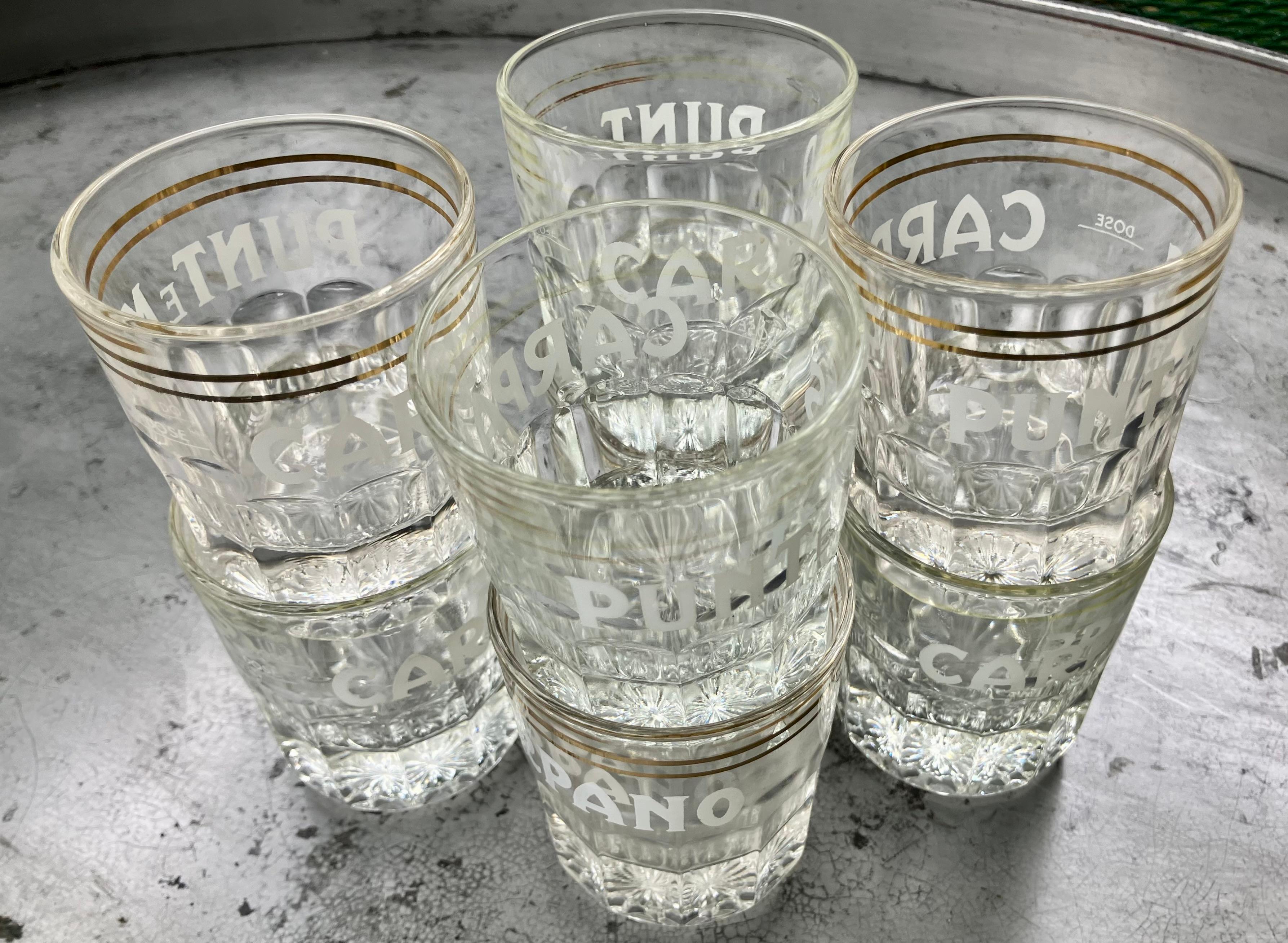 Set of Eight Vintage Shot Glasses For Sale 1