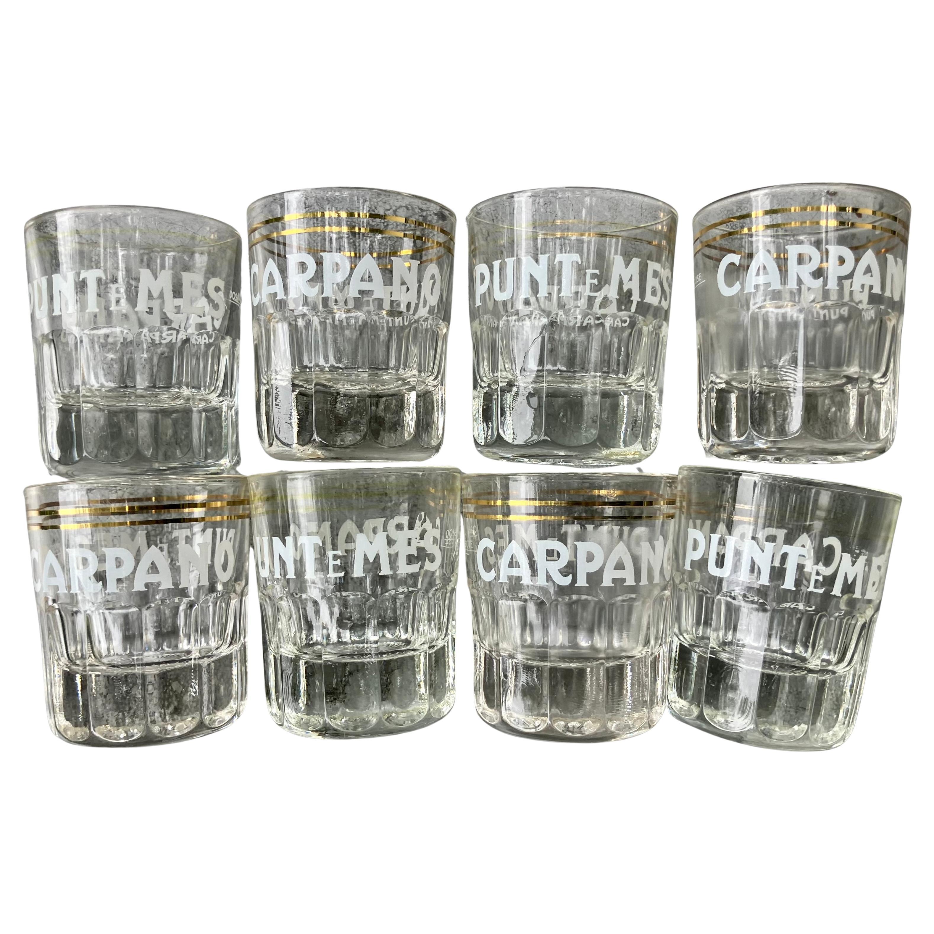 Set of Eight Vintage Shot Glasses For Sale