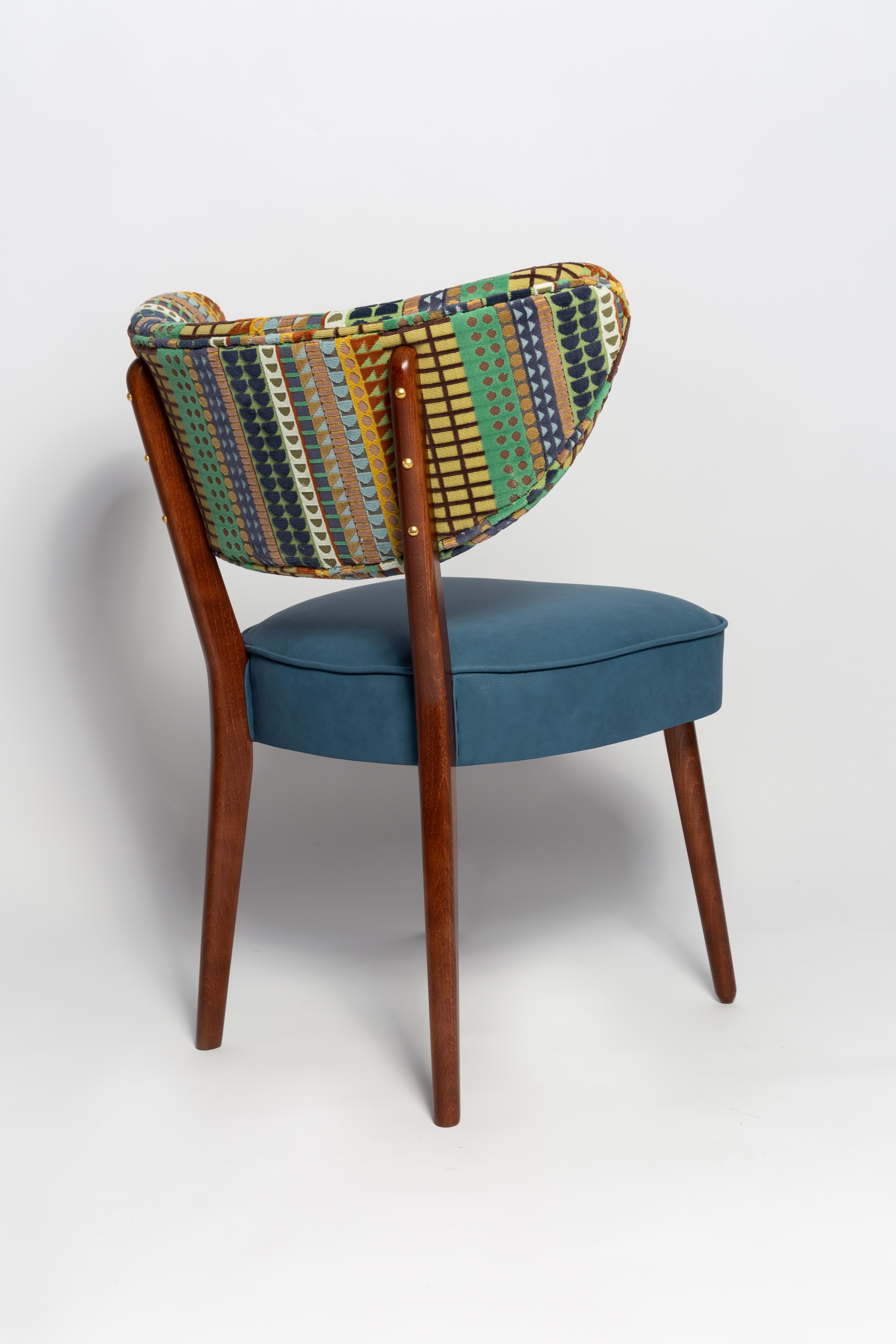 Hand-Crafted Set of Eight Vintola Studio Dining Chairs, Shoji Pierre Frey Fabric, Europe For Sale