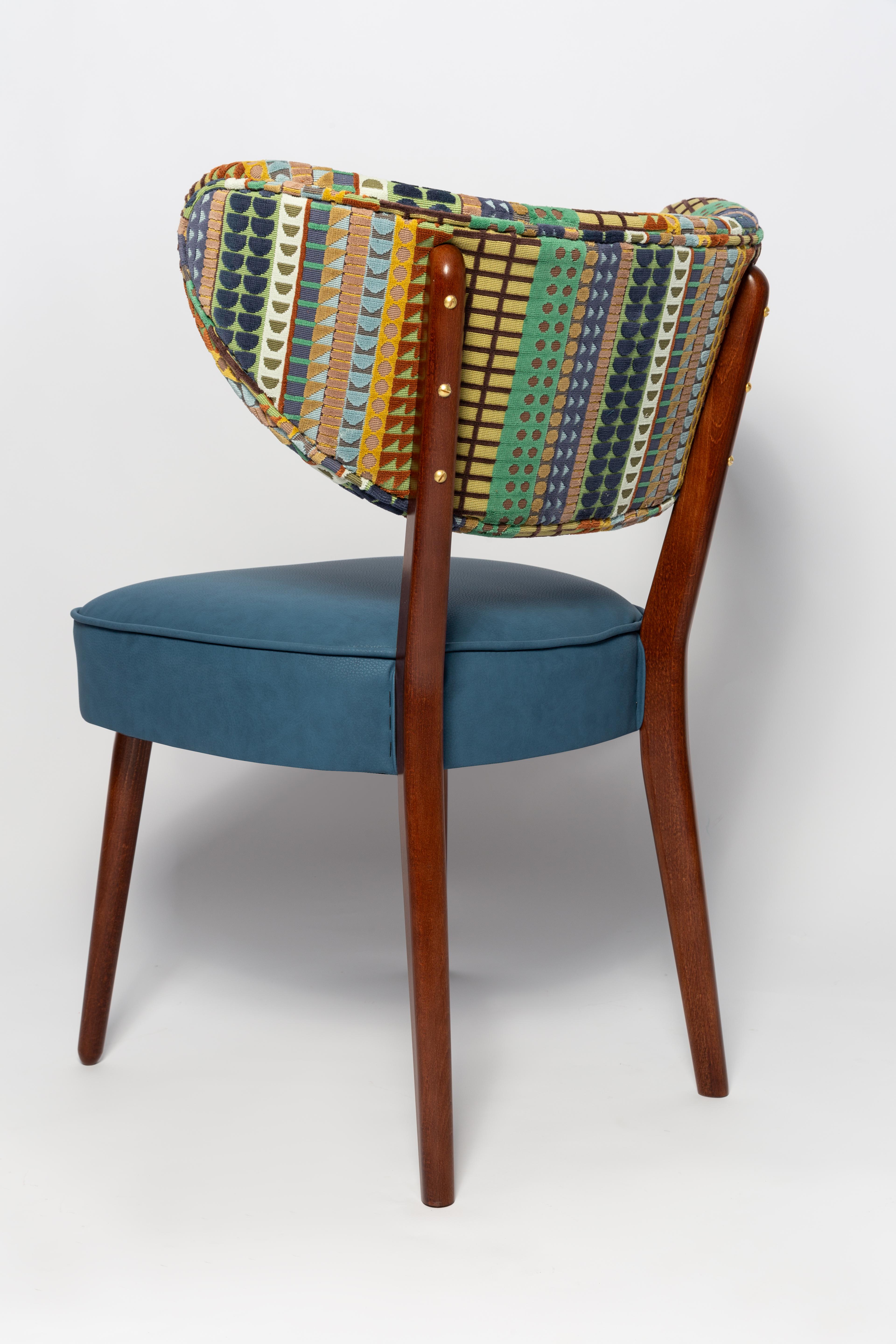 Bouclé Set of Eight Vintola Studio Dining Chairs, Shoji Pierre Frey Fabric, Europe For Sale
