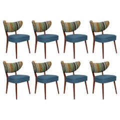 Set of Eight Vintola Studio Dining Chairs, Shoji Pierre Frey Fabric, Europe