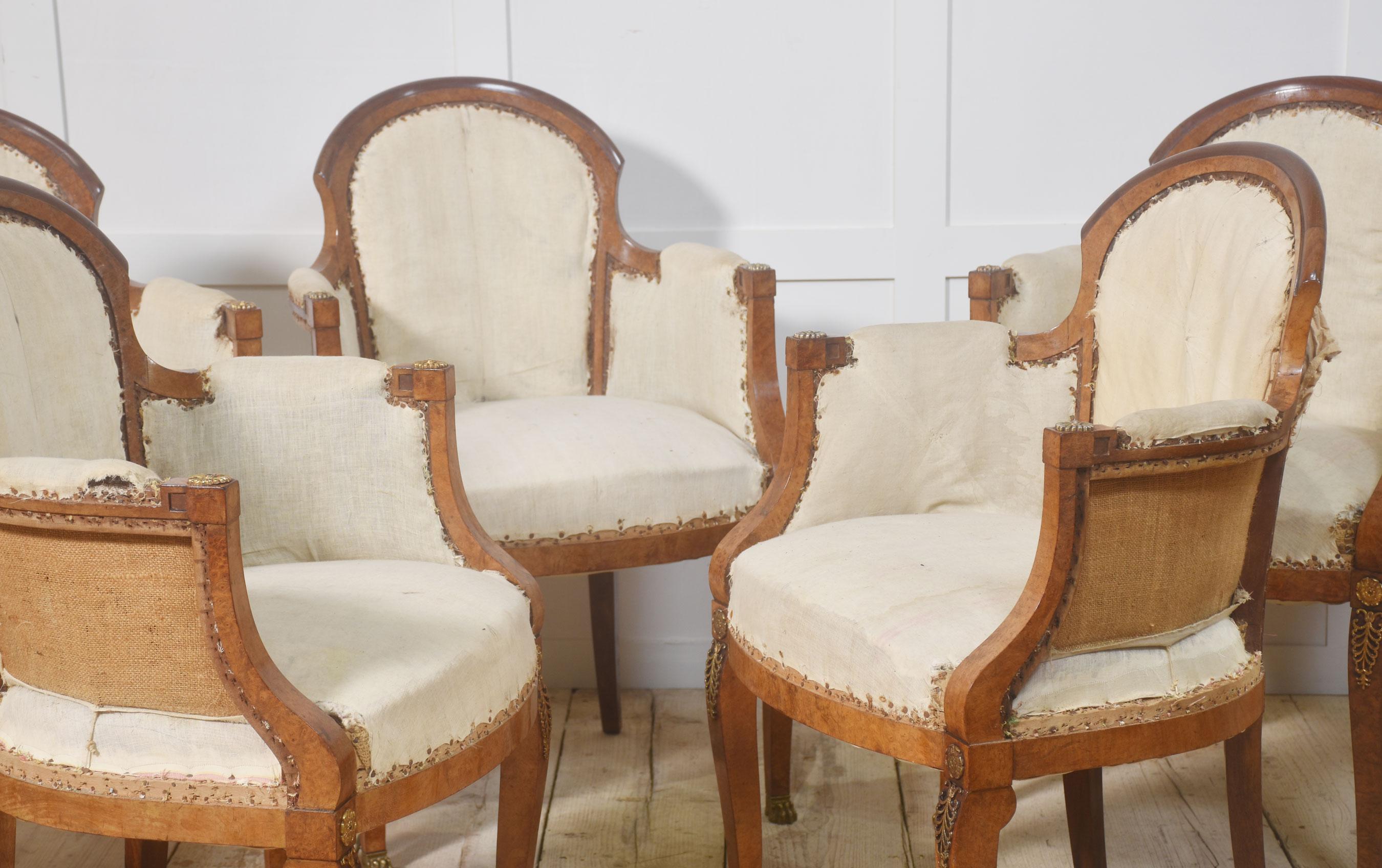 Conjunto de ocho sillas de comedor de nogal en Bueno estado para la venta en Cheshire, GB