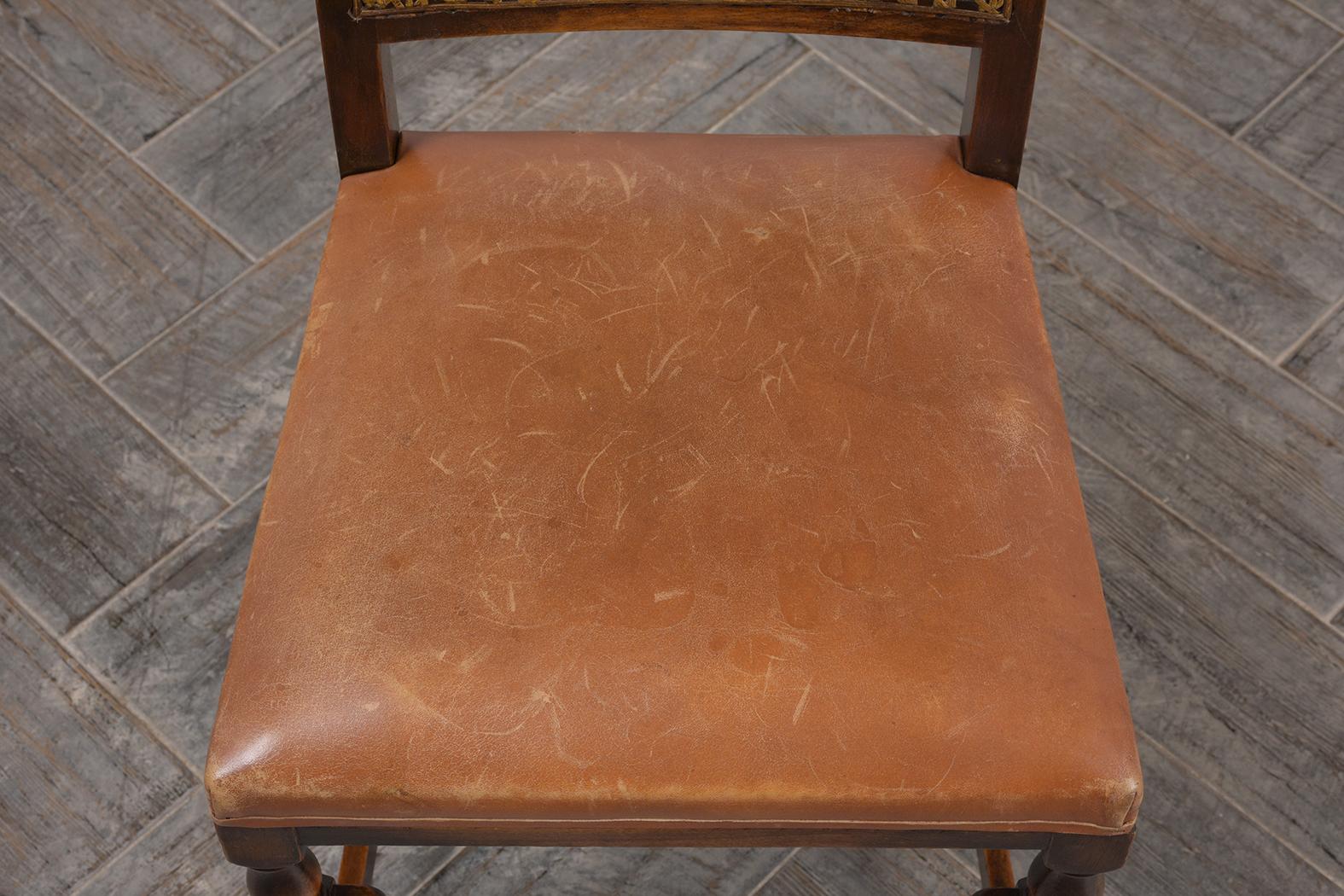 Set of Eight Walnut Jacobean Style Dining Chairs 4