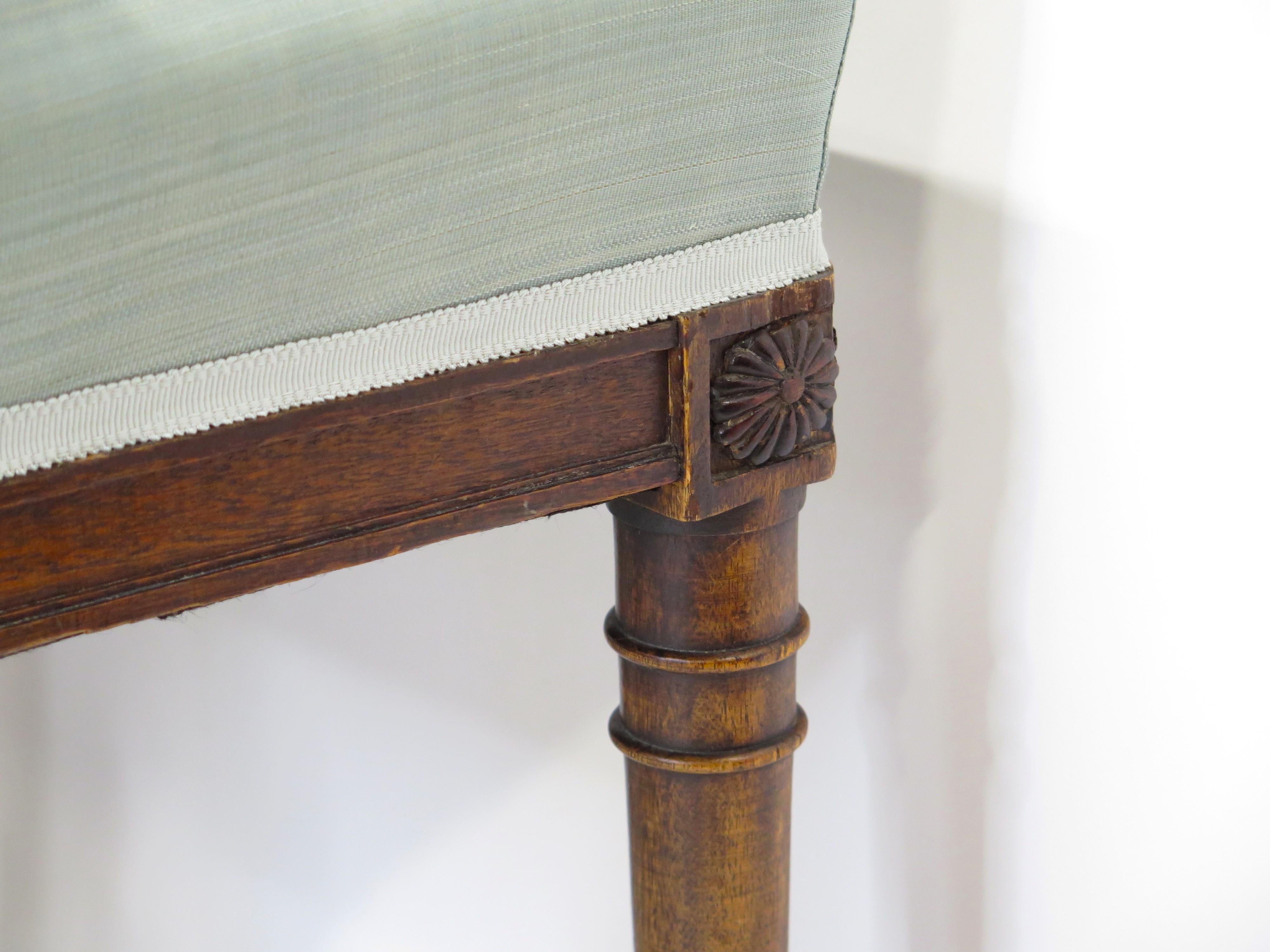 Set of Eight Walnut Neoclassical Chairs Style of Henri Jacob 4