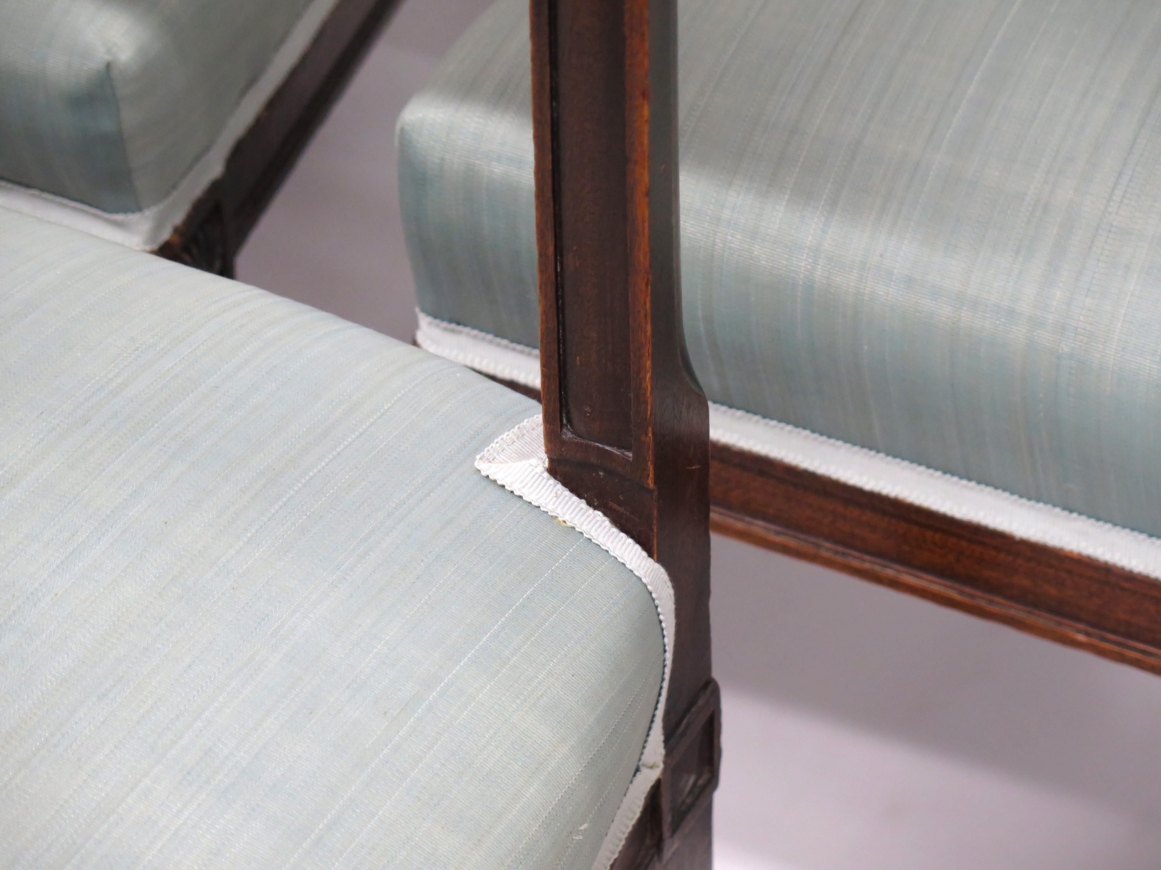 Set of Eight Walnut Neoclassical Chairs Style of Henri Jacob 7