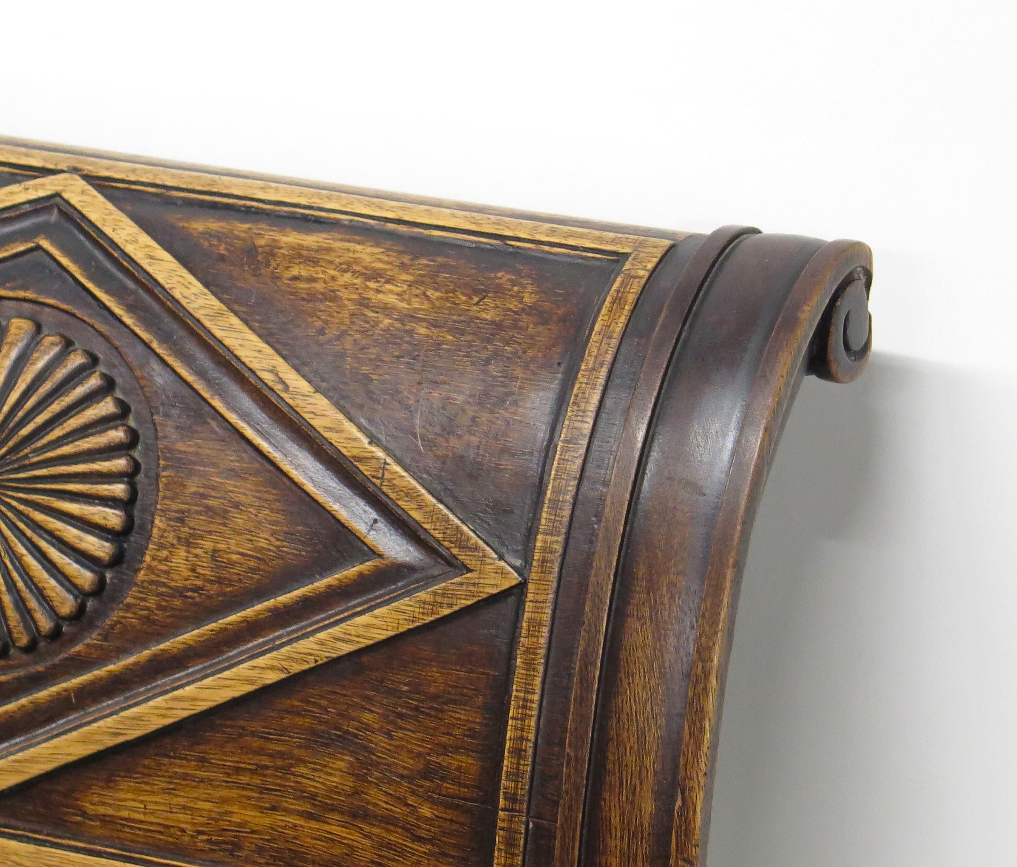 Set of Eight Walnut Neoclassical Chairs Style of Henri Jacob 2