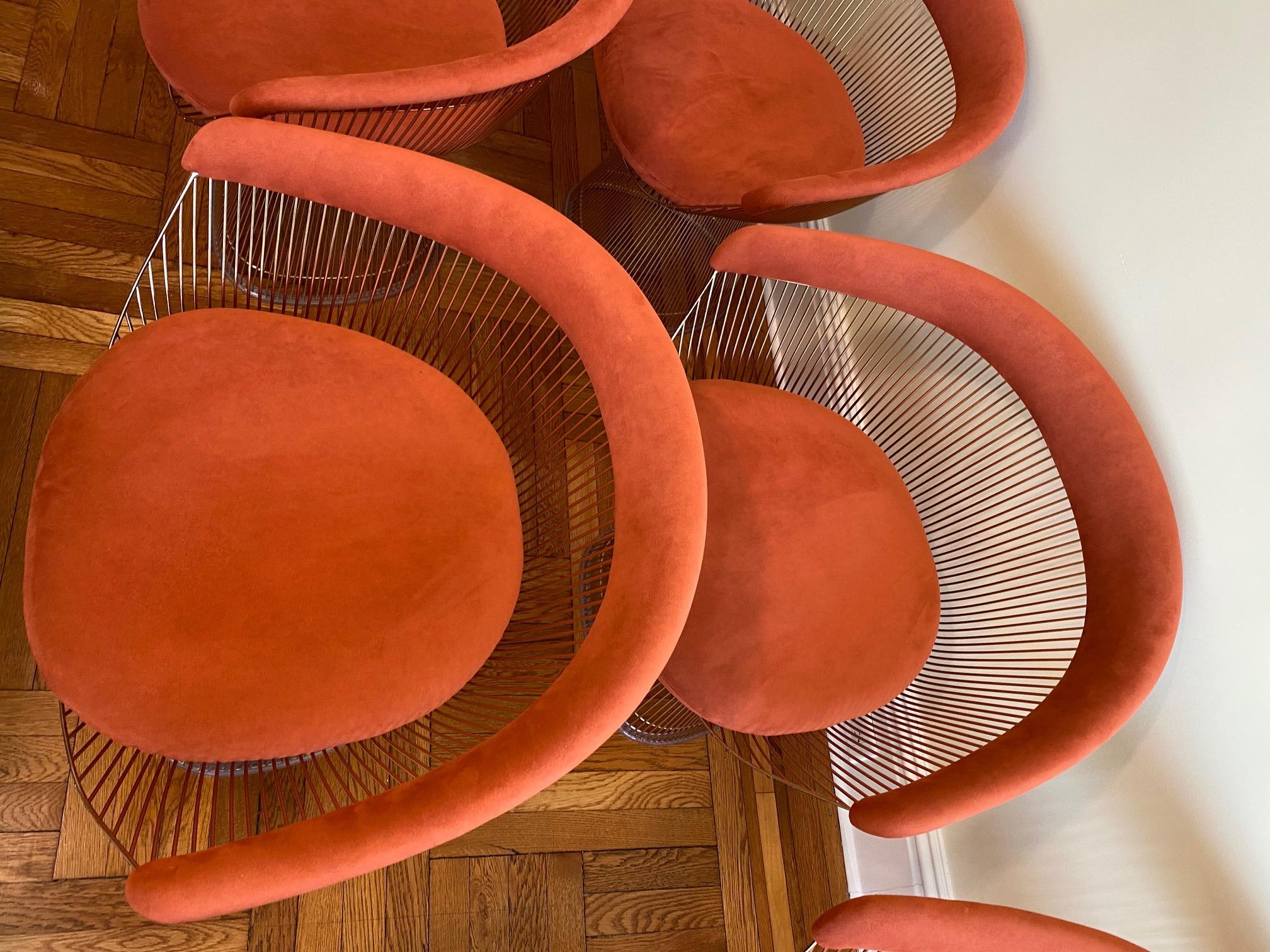 Original Set of Eight Warren Platner for Knoll Wire Armchairs, 1966 In Good Condition In Southampton, NY