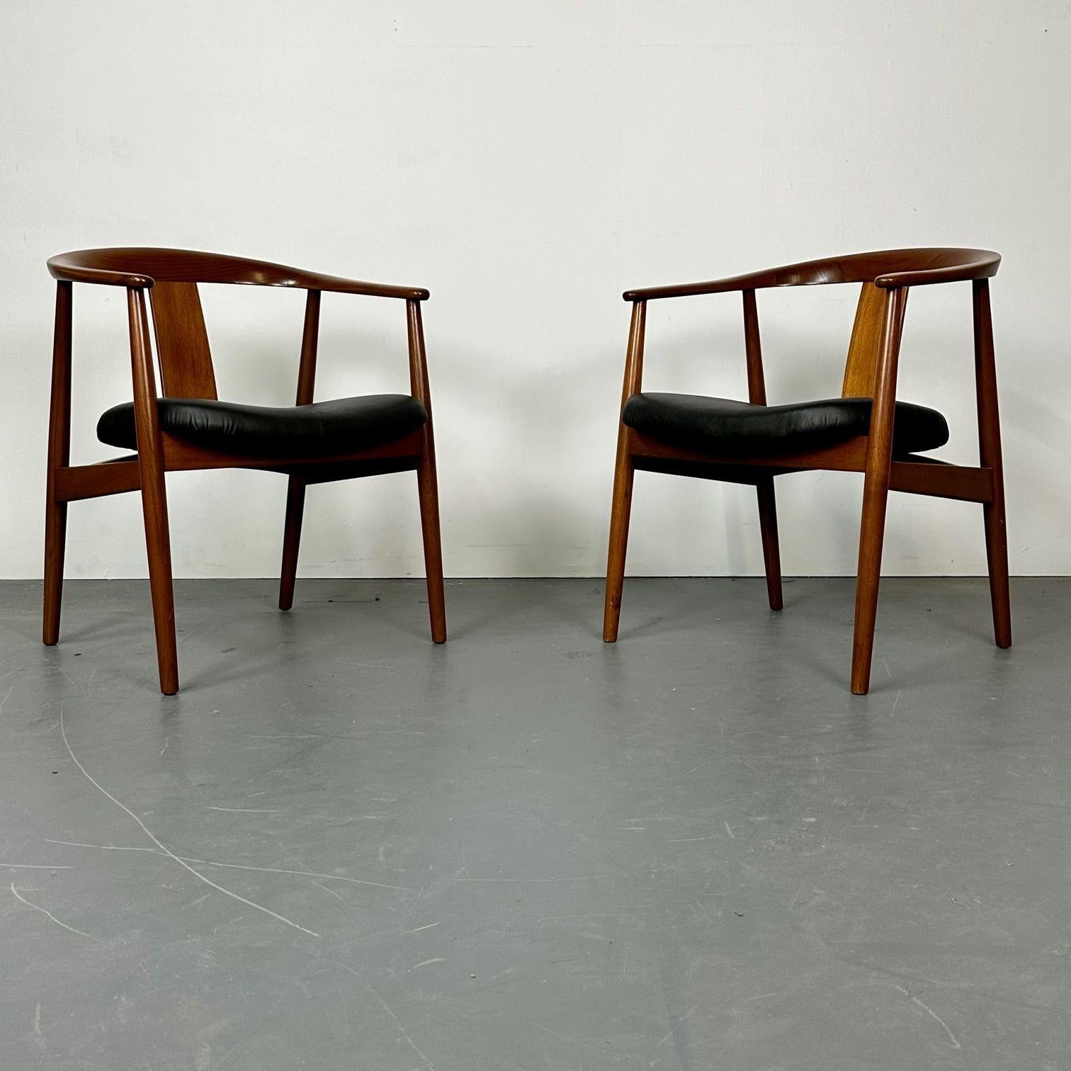 Set of Eight Wegner Style Dining Arm Chairs, Mid-Century Modern, Danish Designer 6