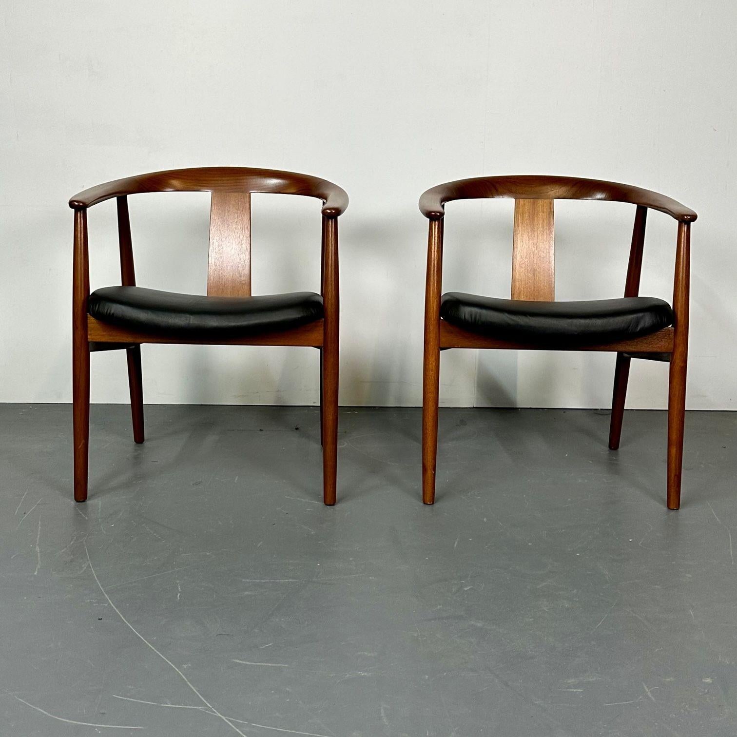 Set of Eight Wegner Style Dining Arm Chairs, Mid-Century Modern, Danish Designer 7