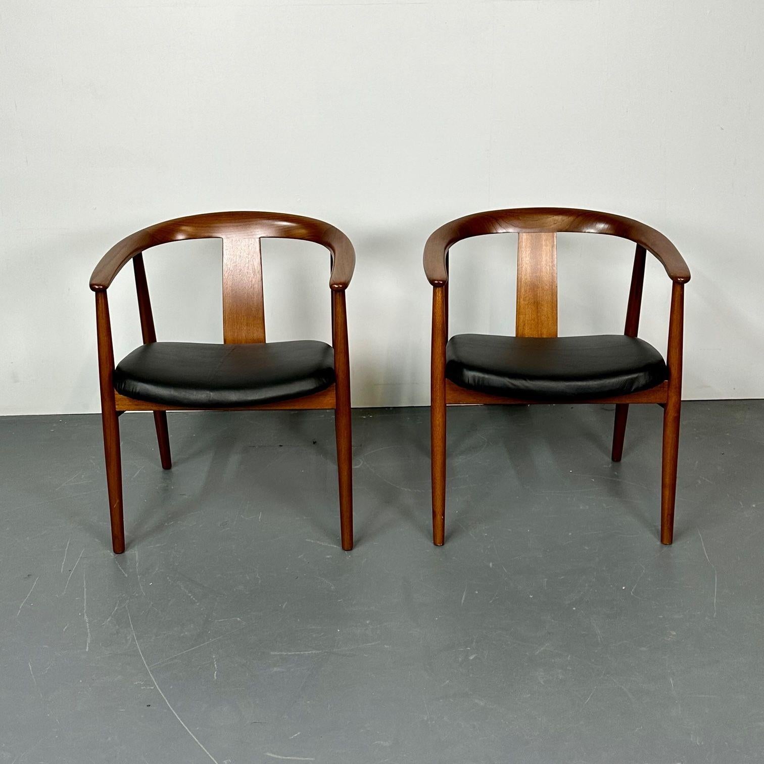 Set of Eight Wegner Style Dining Arm Chairs, Mid-Century Modern, Danish Designer 8