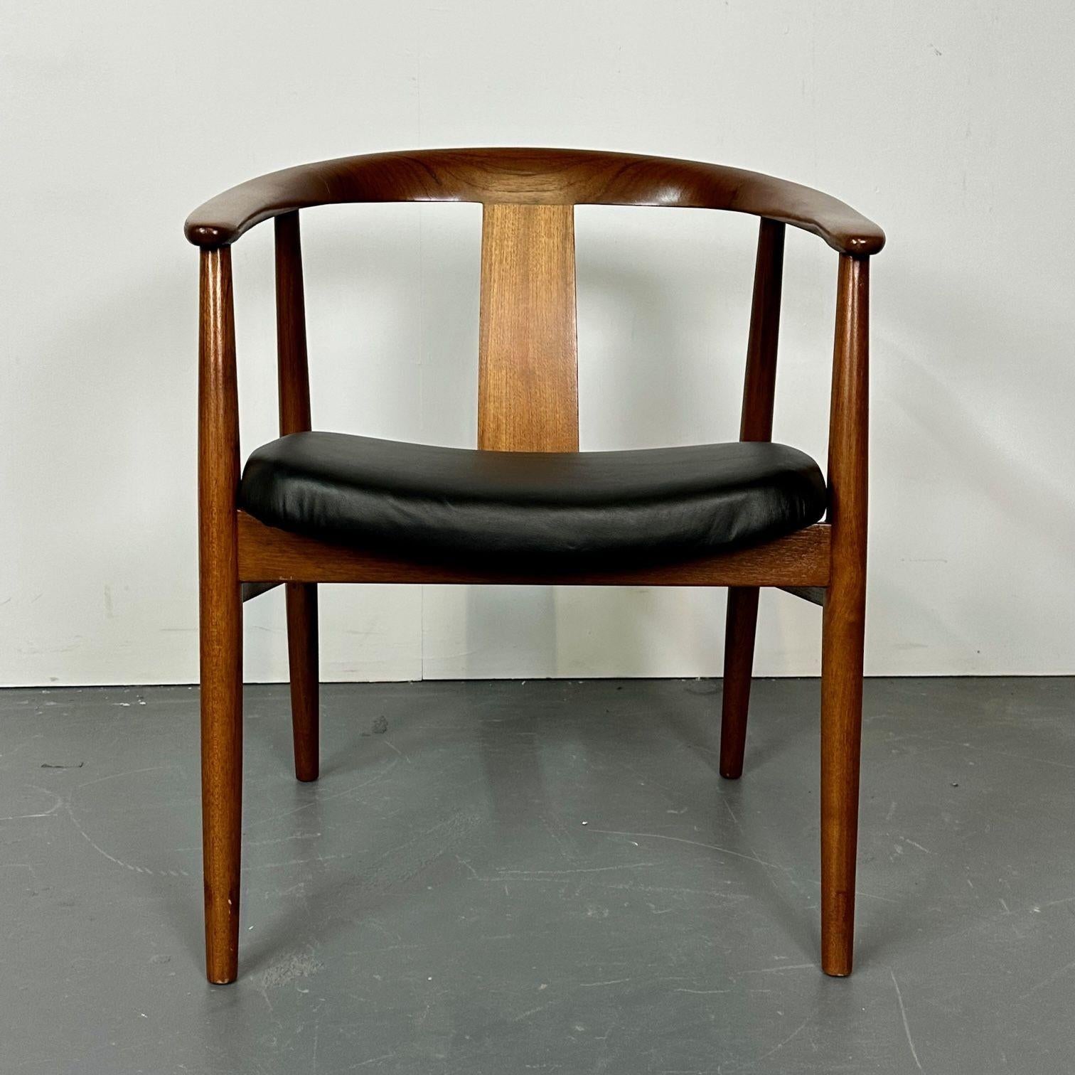 Set of Eight Wegner Style Dining Arm Chairs, Mid-Century Modern, Danish Designer 9
