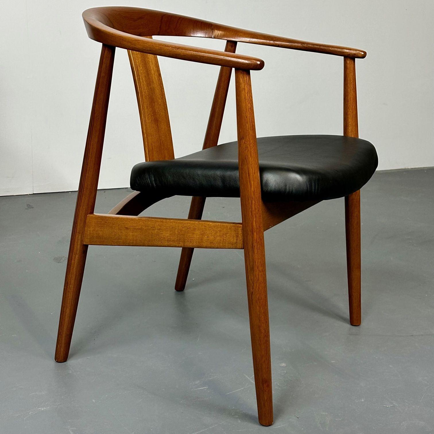 Set of Eight Wegner Style Dining Arm Chairs, Mid-Century Modern, Danish Designer 11