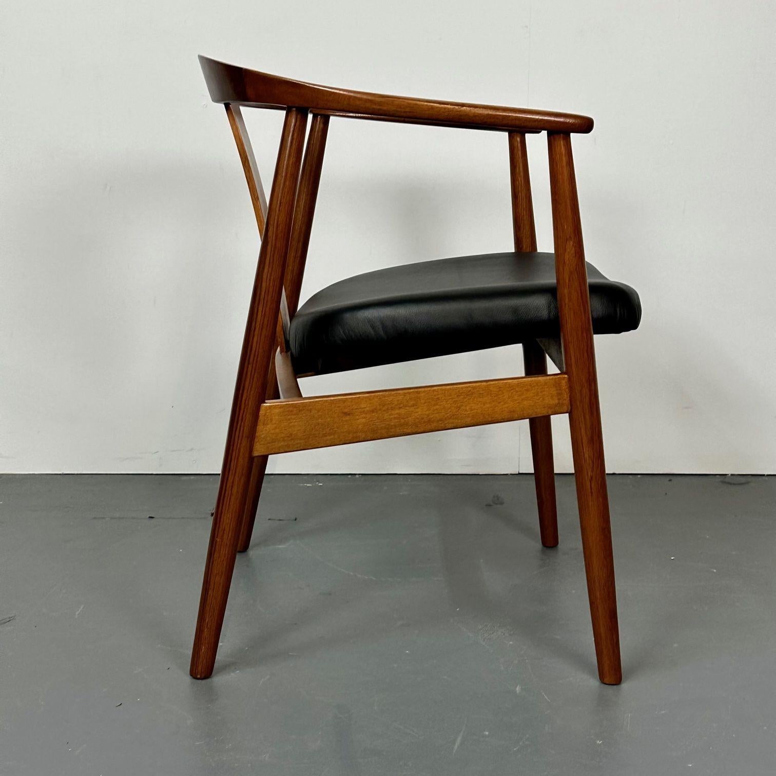 Set of Eight Wegner Style Dining Arm Chairs, Mid-Century Modern, Danish Designer 12
