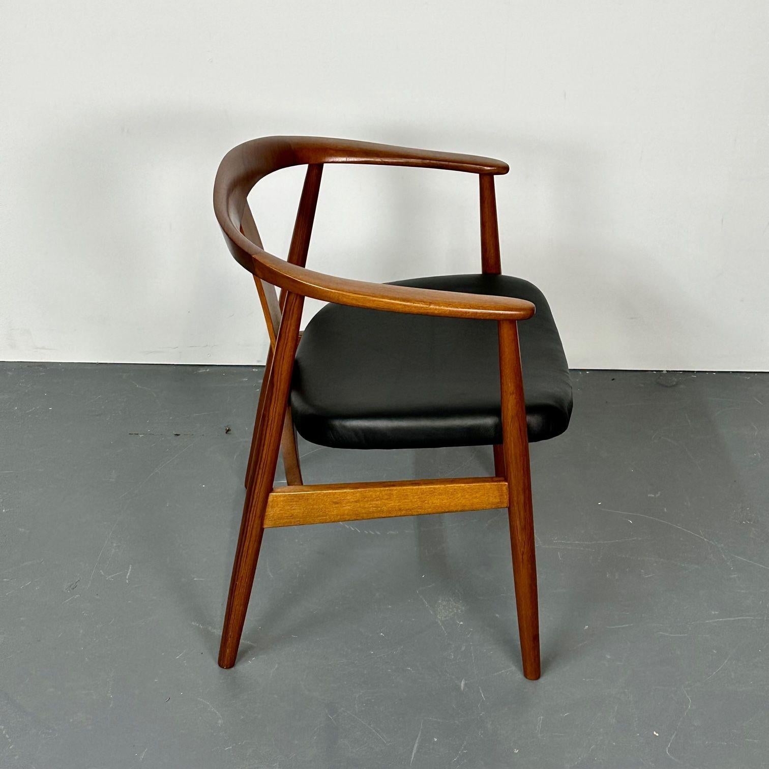 Set of Eight Wegner Style Dining Arm Chairs, Mid-Century Modern, Danish Designer 13
