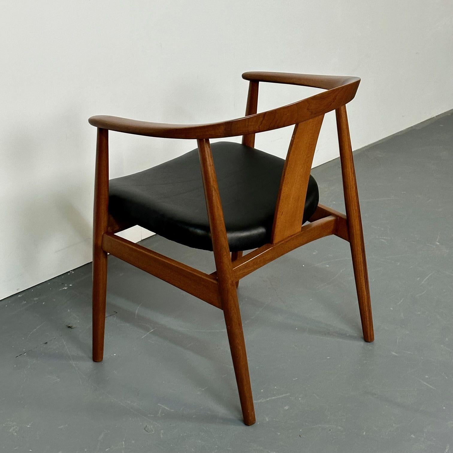 Set of Eight Wegner Style Dining Arm Chairs, Mid-Century Modern, Danish Designer 15