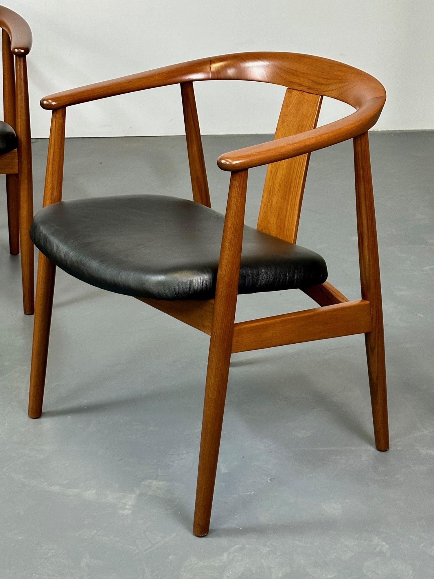 Set of Eight Wegner Style Dining Arm Chairs, Mid-Century Modern, Danish Designer 1