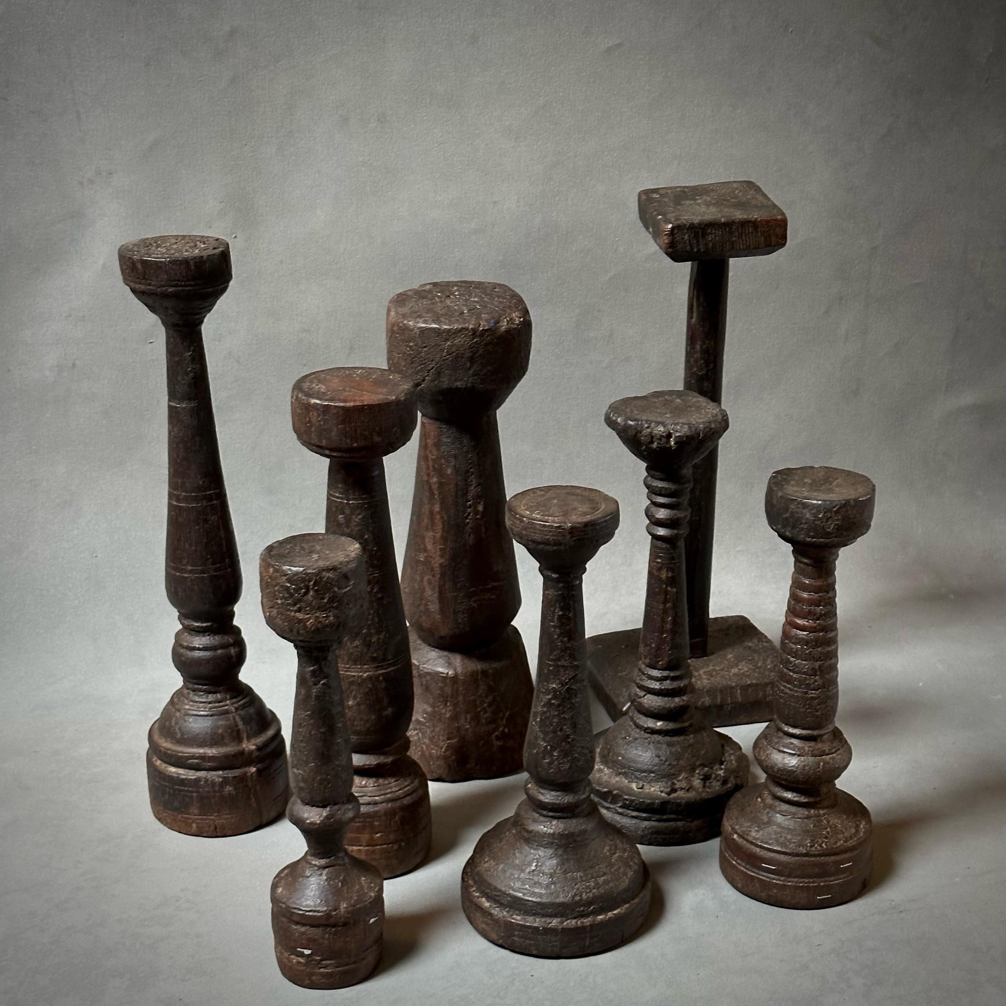 Set of Eight West African Carved Wood Sculptures 1