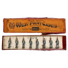 Antique Set of Eight West Point Cadets in Box by W. Britain