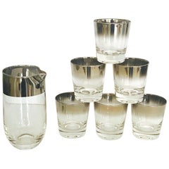 Set of Eight Whiskey Barware Glasses and Martini Shaker by Dorothy Thorpe, 1960s